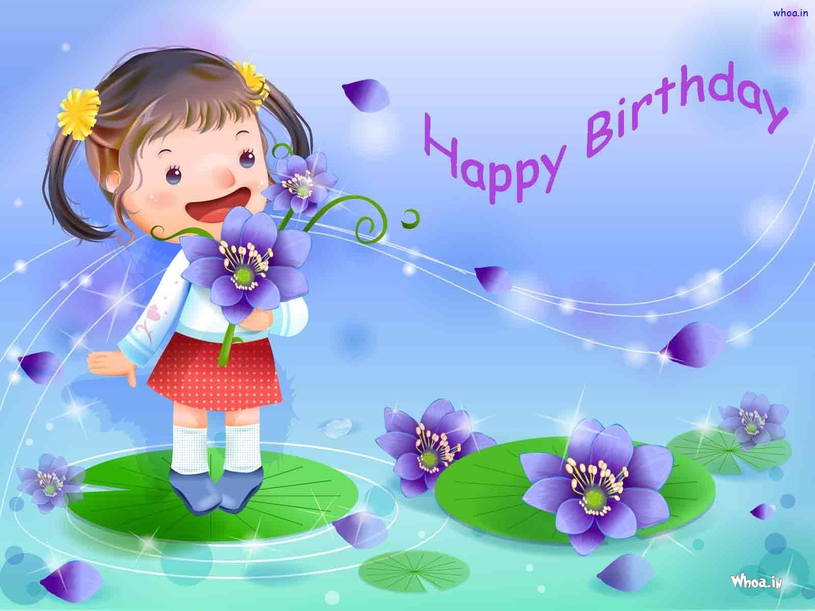 1600x1200 Happy Birthday Girl And Blue Background HD Wallpaper, Desktop