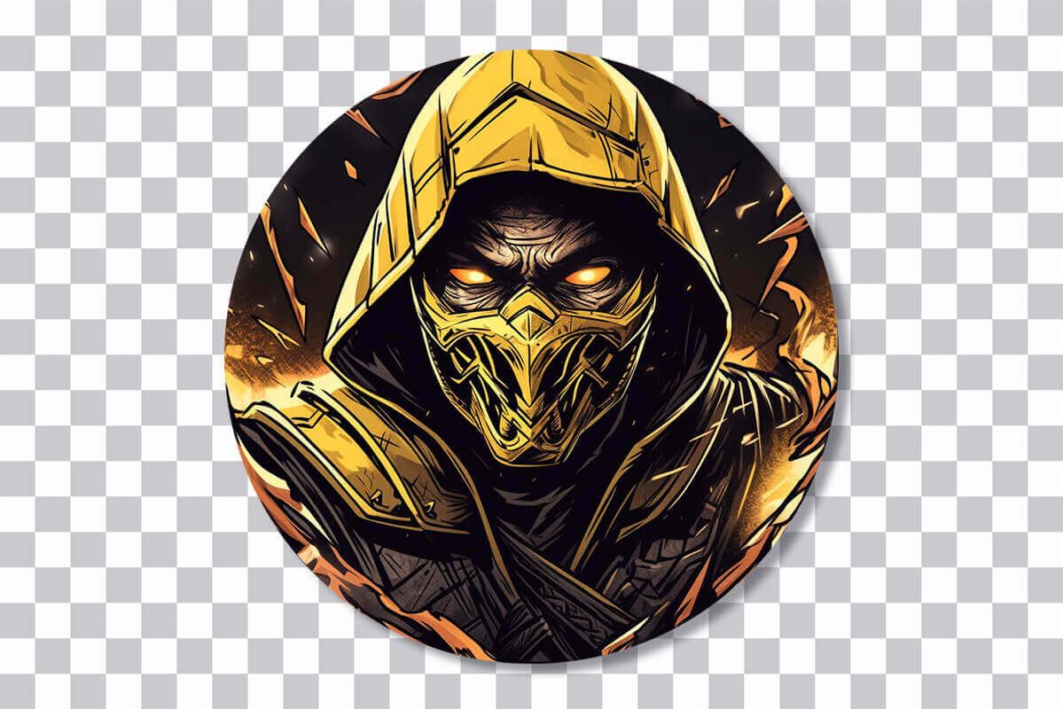 1200x800 Mortal Kombat Scorpion Round Sticker, Desktop