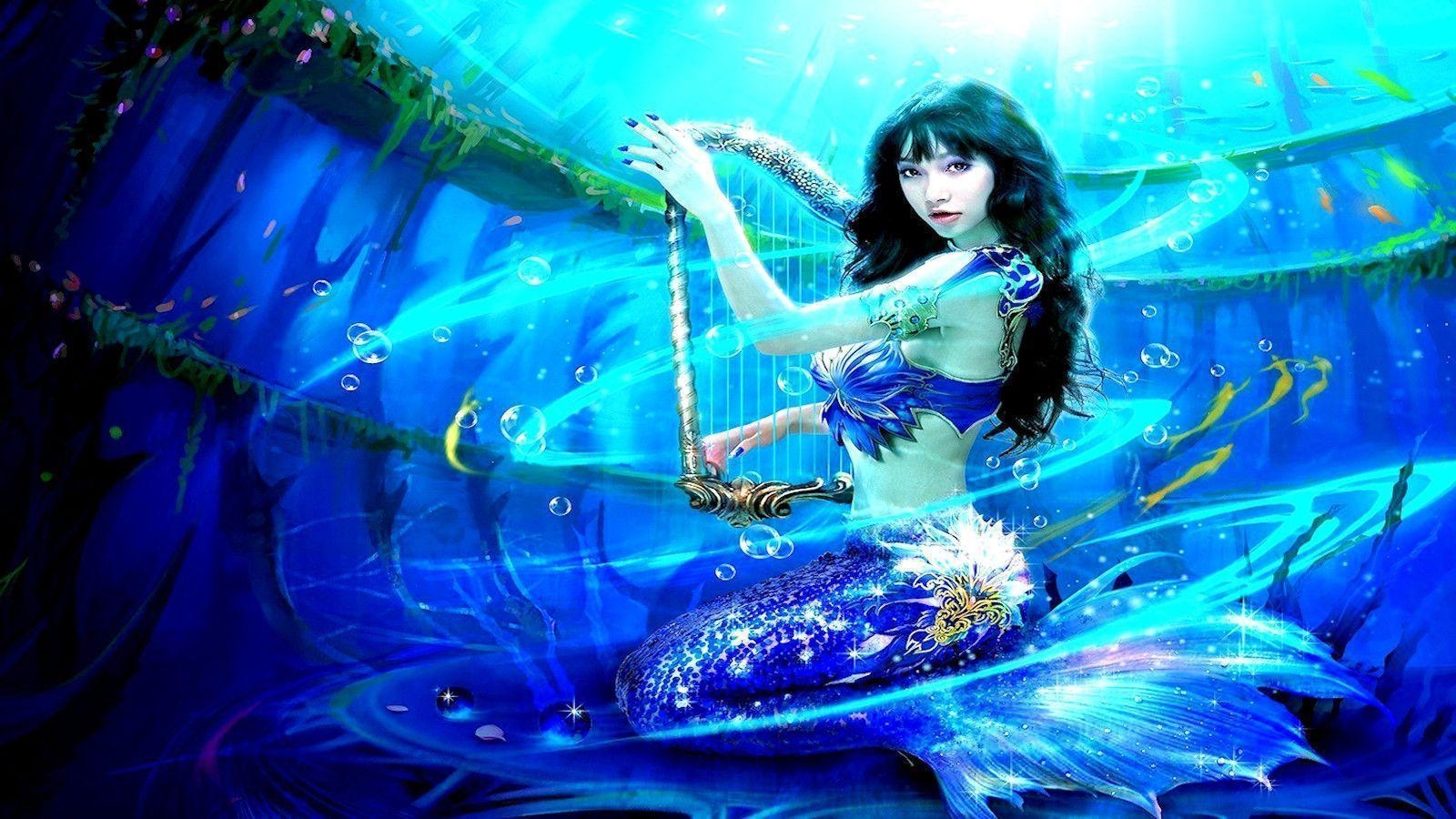 1600x900 Blue Mermaid, Desktop