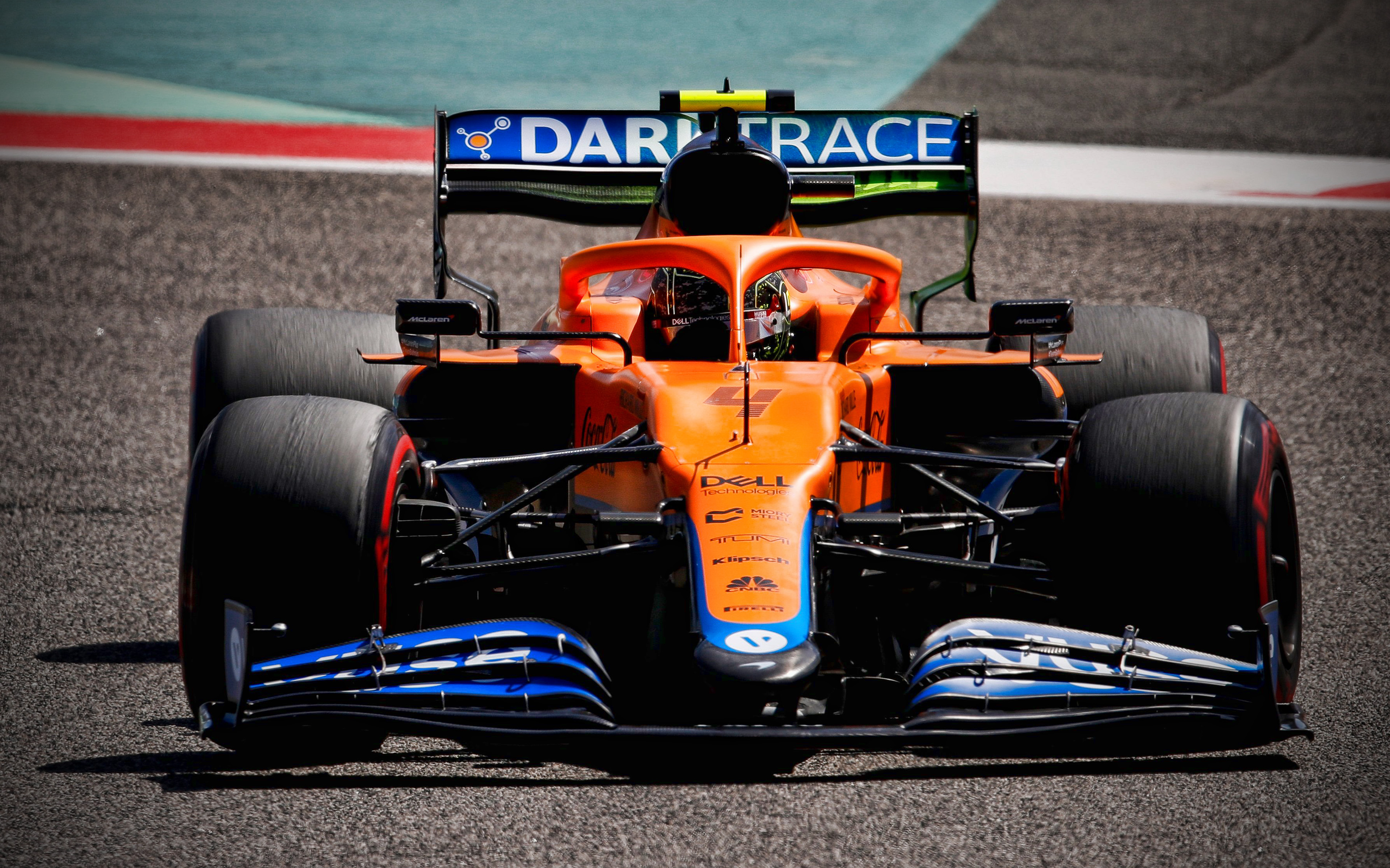 3840x2400 Download wallpaper Lando Norris, 4k, raceway, McLaren MCL35M on track, Formula 2021 F1 cars, sportscars, McLaren F1 Team, McLaren MCL35M, F McLaren F1 cars, new MCL35M for desktop with resolution, Desktop