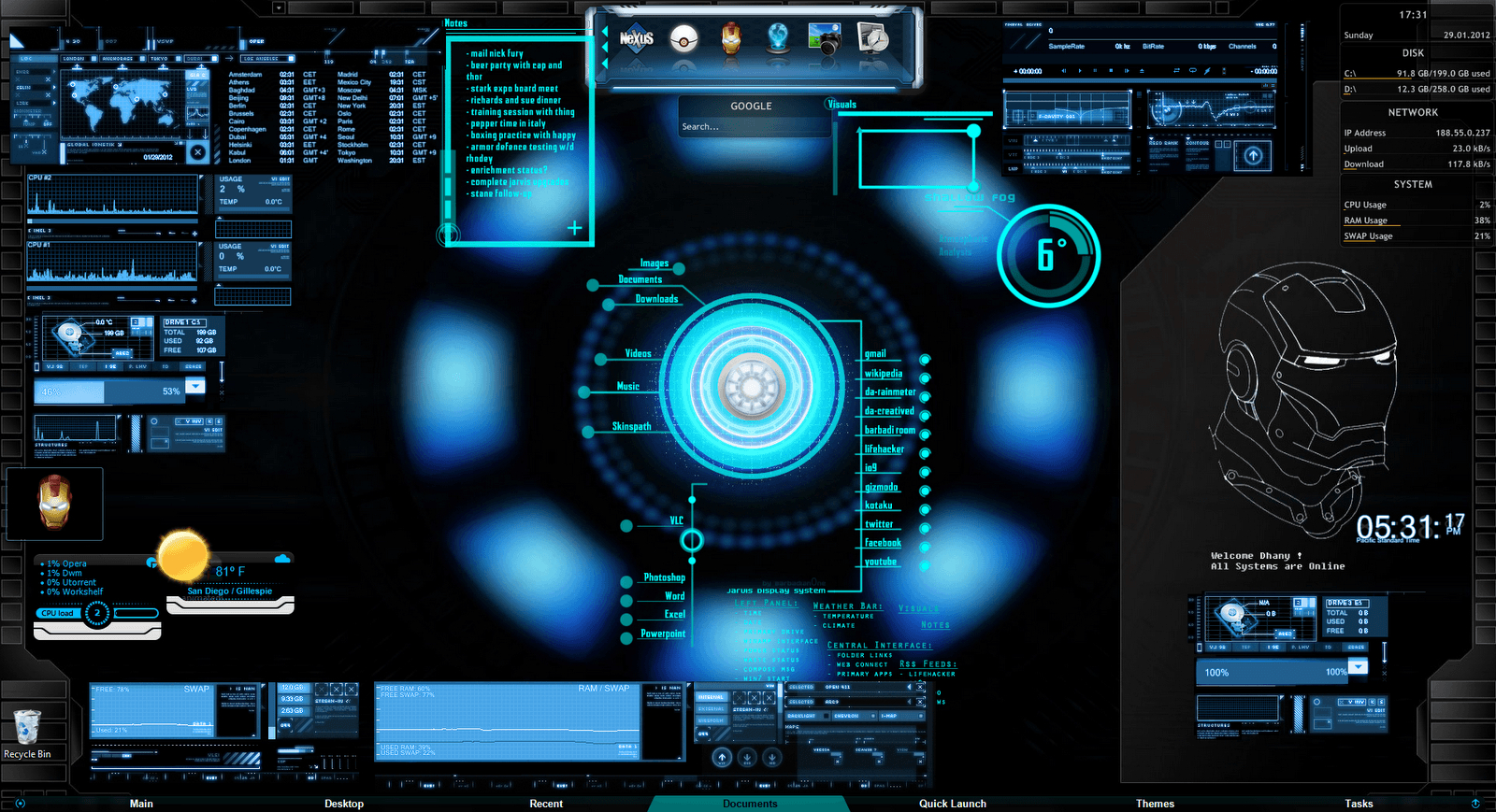 1600x870 iron man hud, Desktop