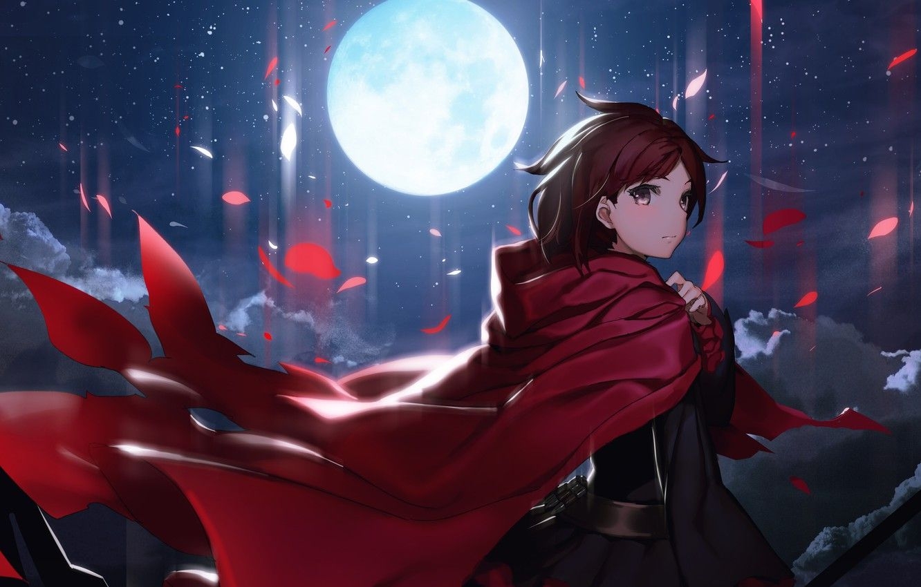 1340x850 Wallpaper Anime, Asian Girl, Ruby Rose, Art 4K image for desktop, section прочее, Desktop