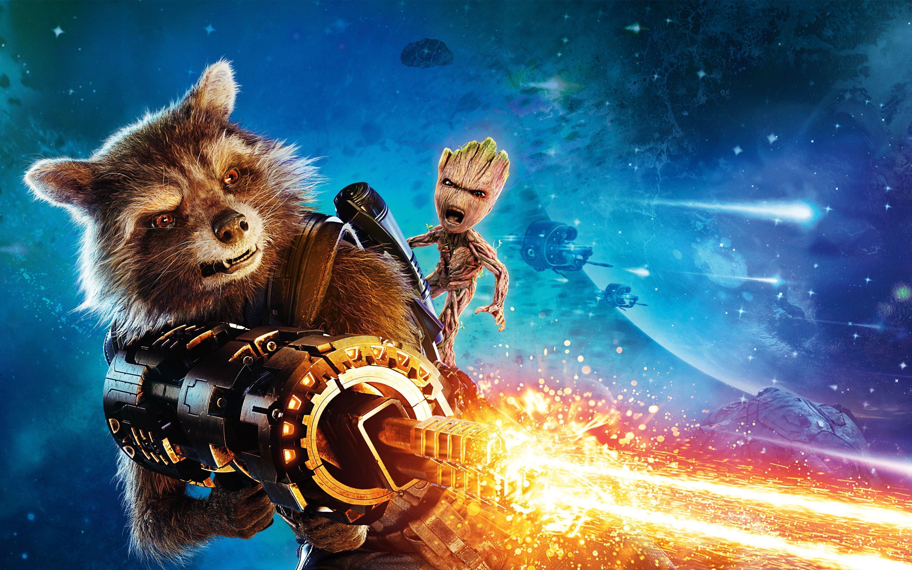 3840x2400 Rocket Guardians of the Galaxy Vol 2 4K 8K Wallpaper, Desktop