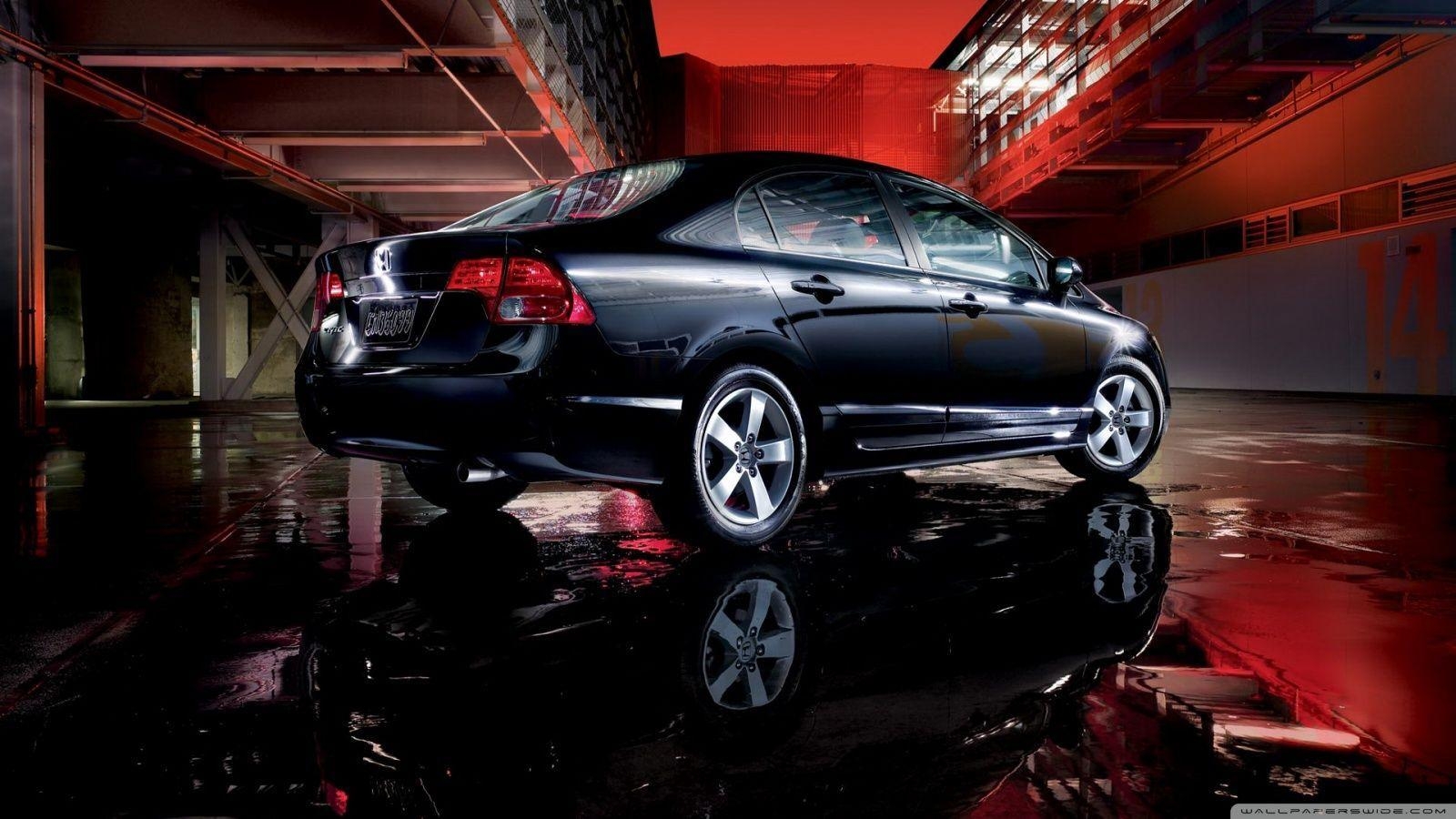 1600x900 Black Honda Civic HD desktop wallpaper, Widescreen, High, Desktop