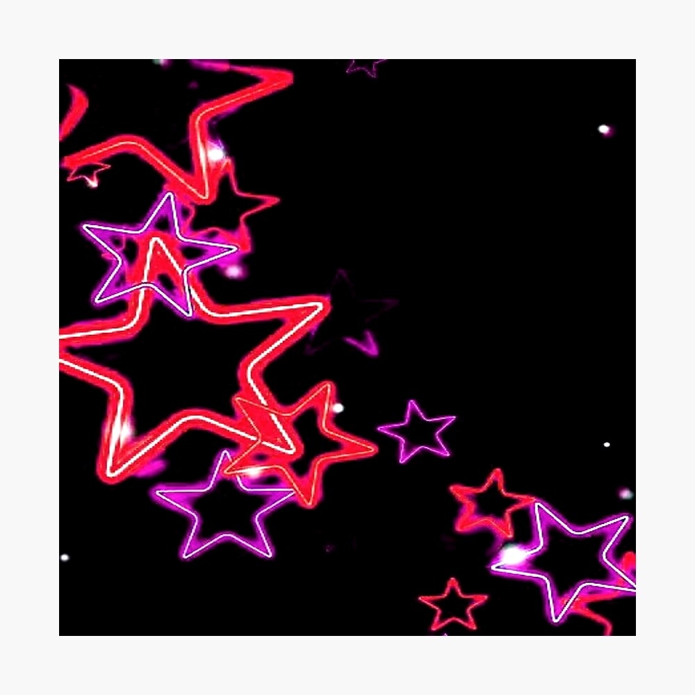 1000x1000 Y2k Colorful Stars Poster, Phone