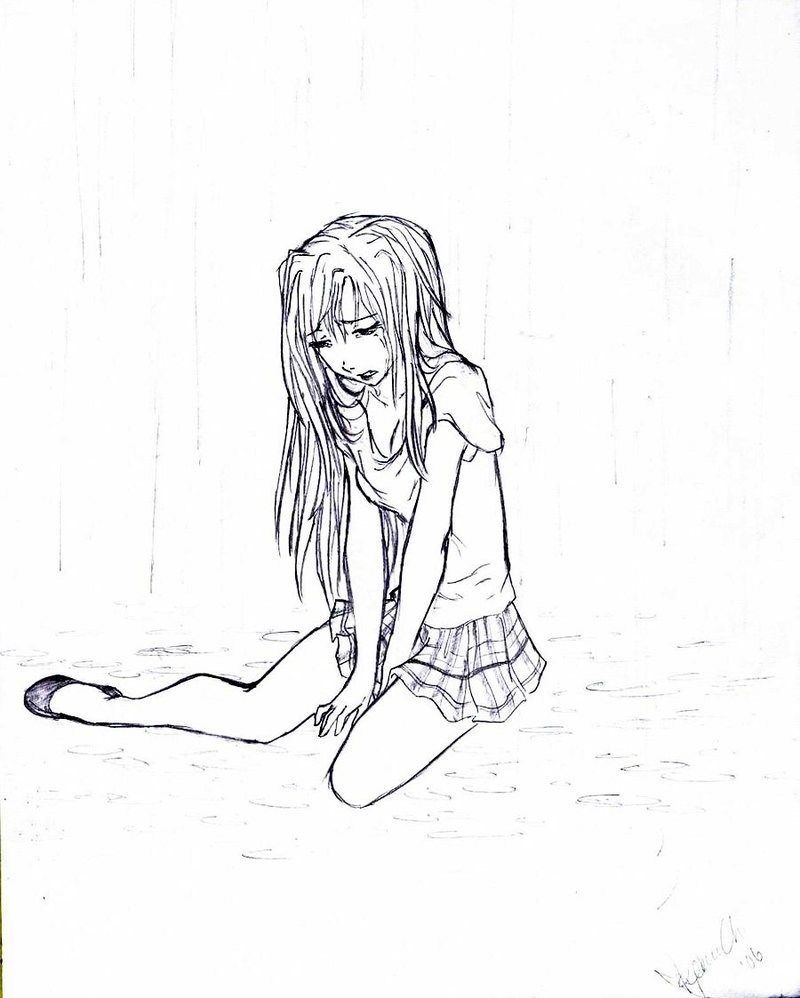 800x1000 Alone Sad Anime Girl Crying, Phone