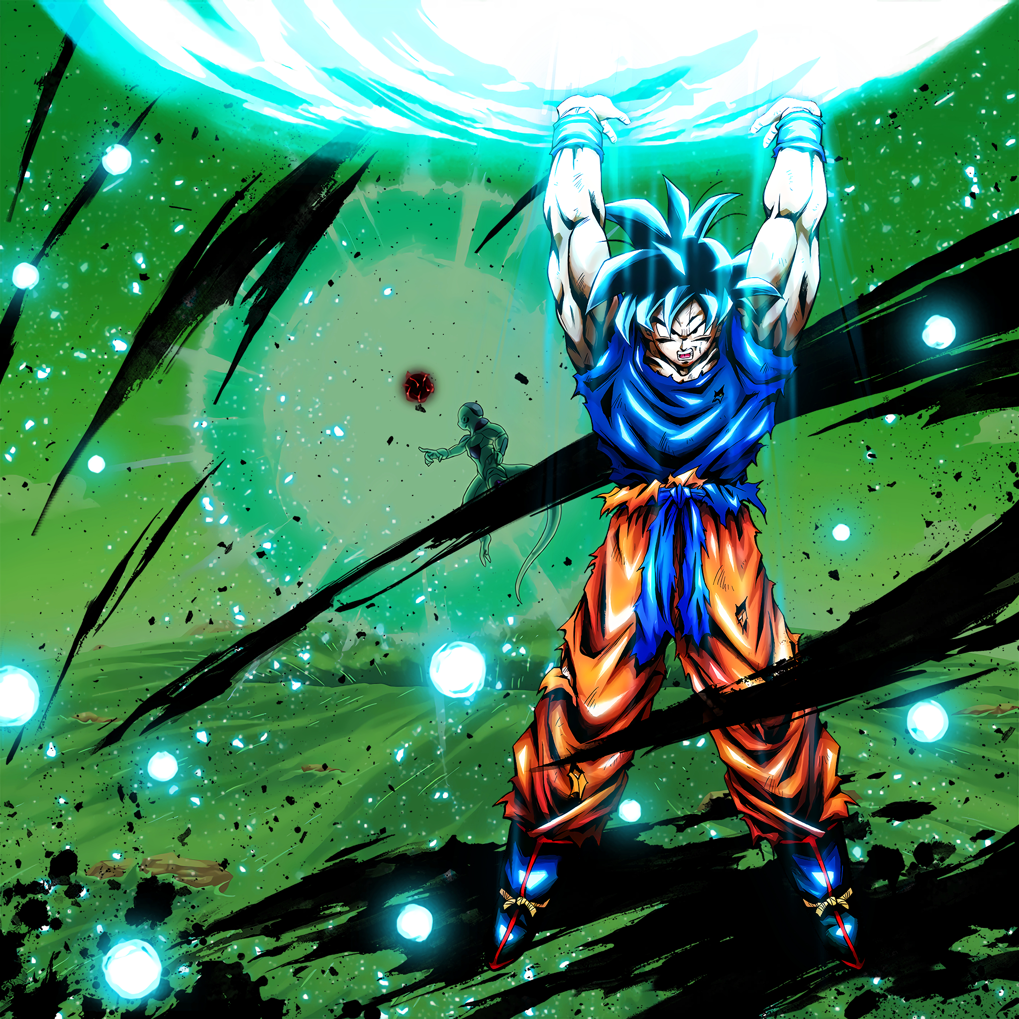 2050x2050 Spirit Bomb Goku HD (Dragon Ball Legends), Phone