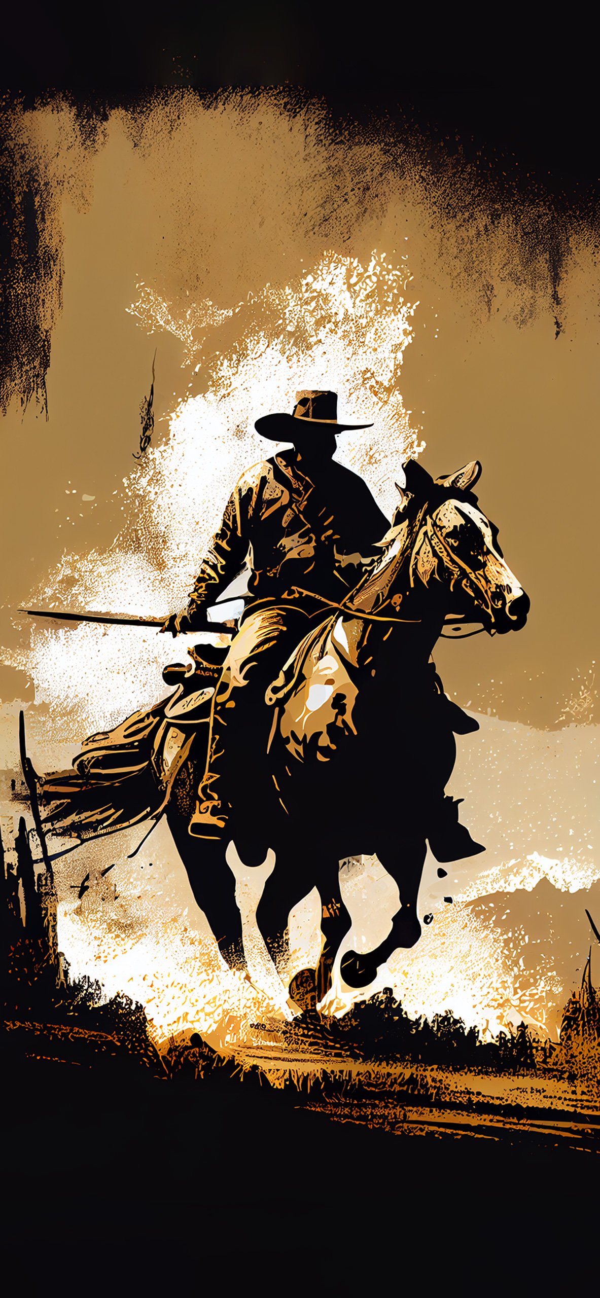 1190x2560 Cowboy Brown Art Wallpaper Aesthetic Wallpaper iPhone, Phone