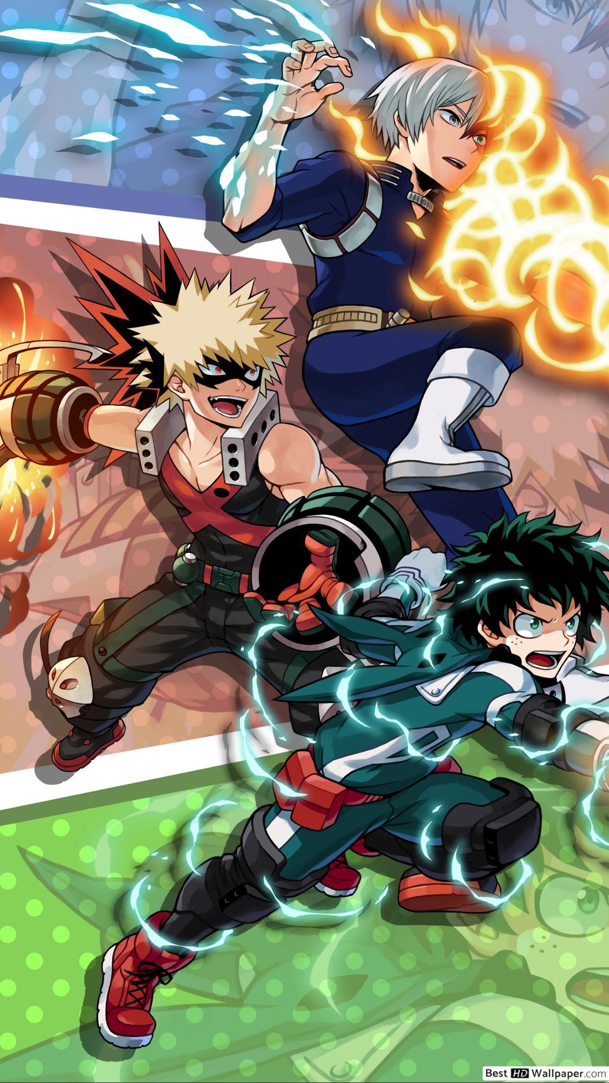 1250x2210 My Hero Academia Todoroki, Katsuki Bakugo & Izuku Midoriya, Phone