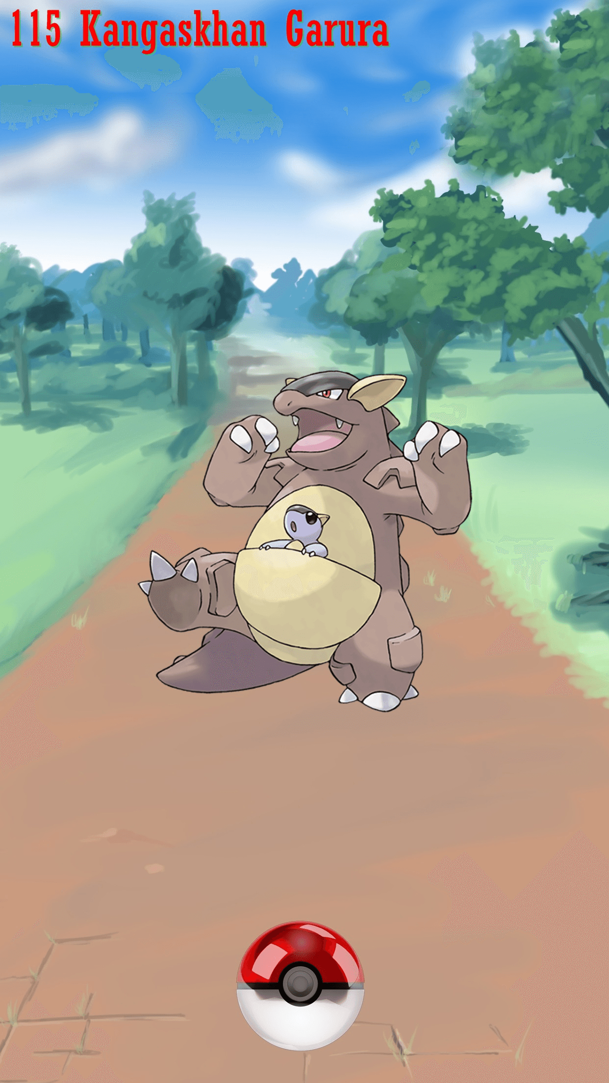 1250x2210 Street Pokeball Kangaskhan Garura, Phone