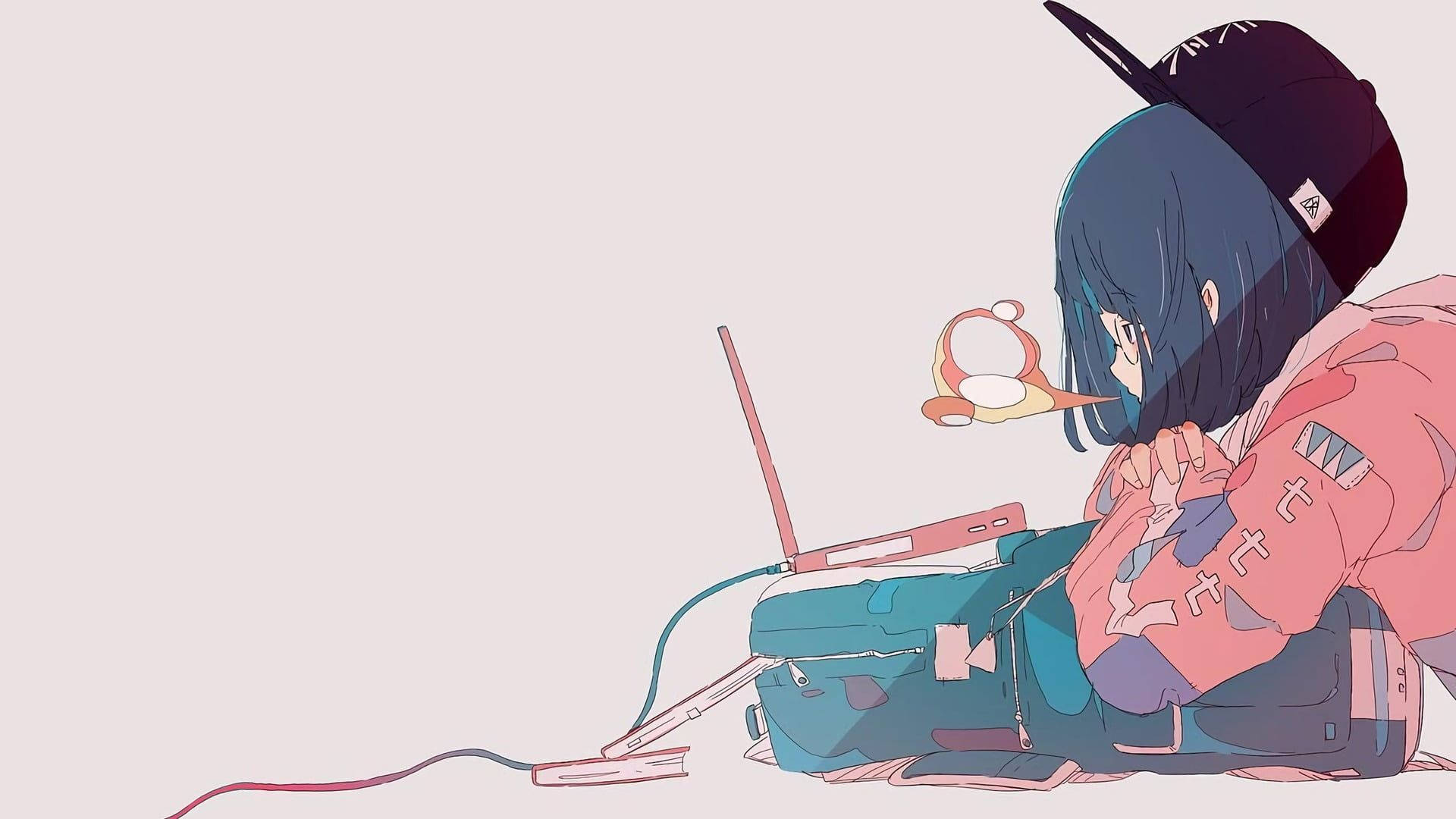 1920x1080 Anime Girl Aesthetic Drawing Wallpaper, Desktop