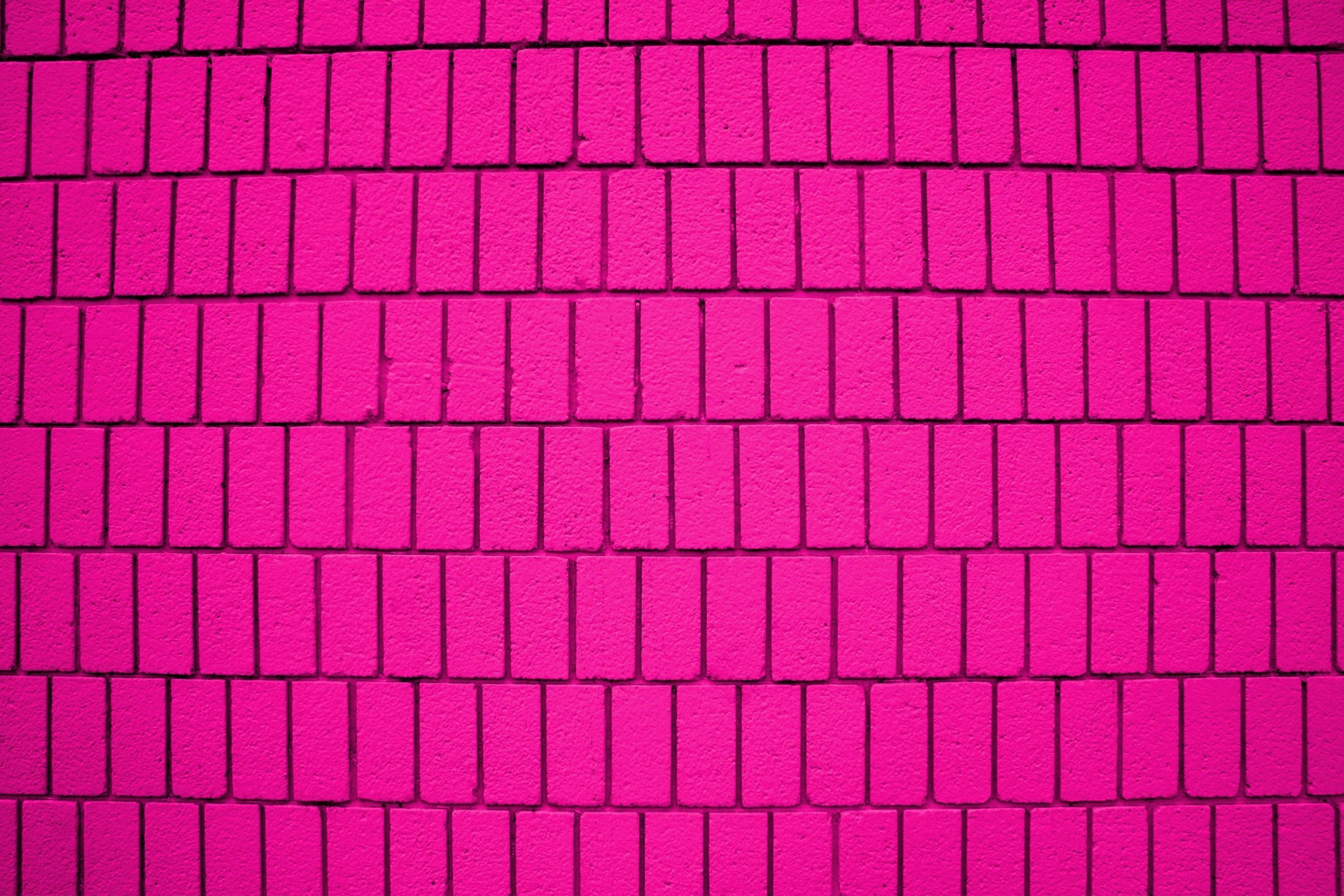 3110x2080 Pink brick wall. Everthing Pink. Bricks, Hot pink, Desktop