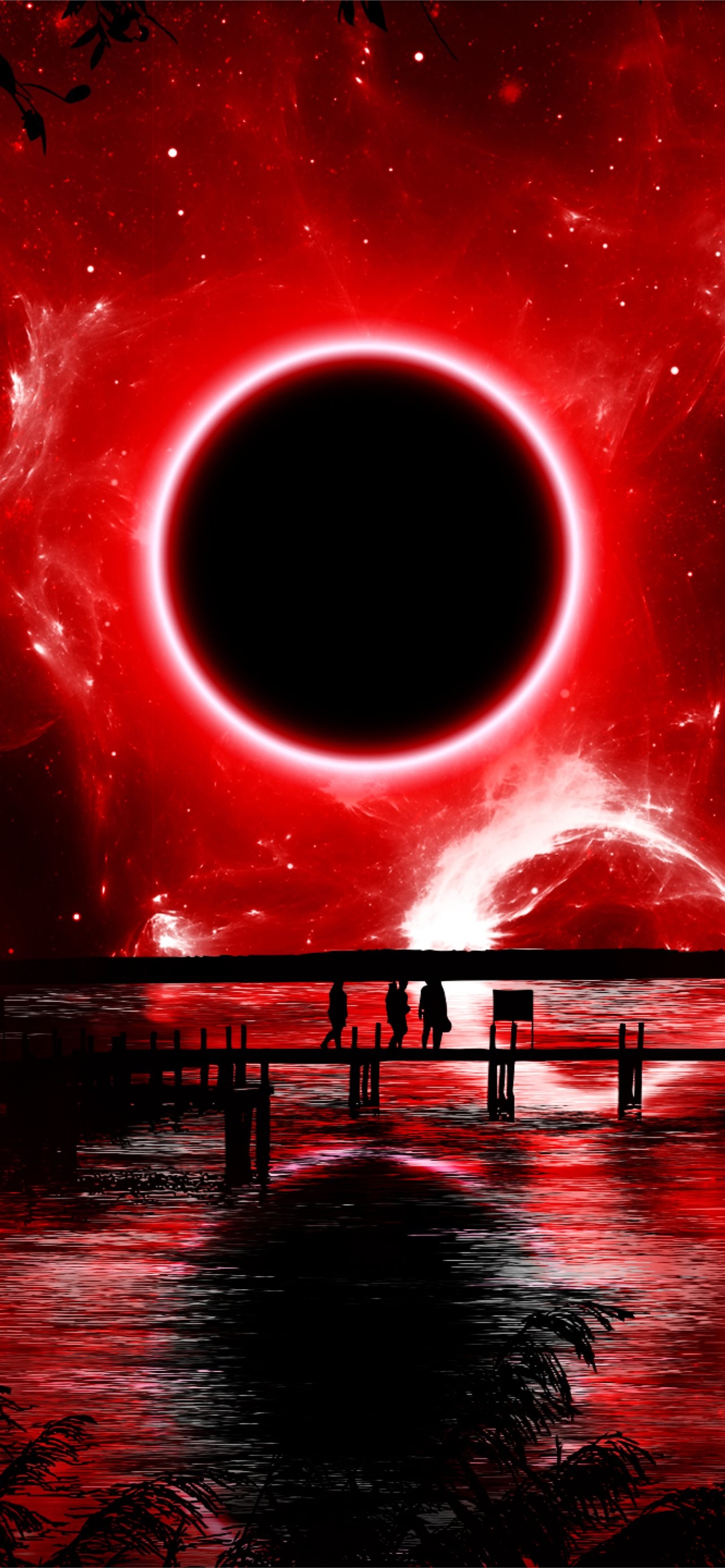 1290x2780 Red Eclipse Digital Art Resolution HD Space 4K Ima. iPhone Wallpaper Free Download, Phone