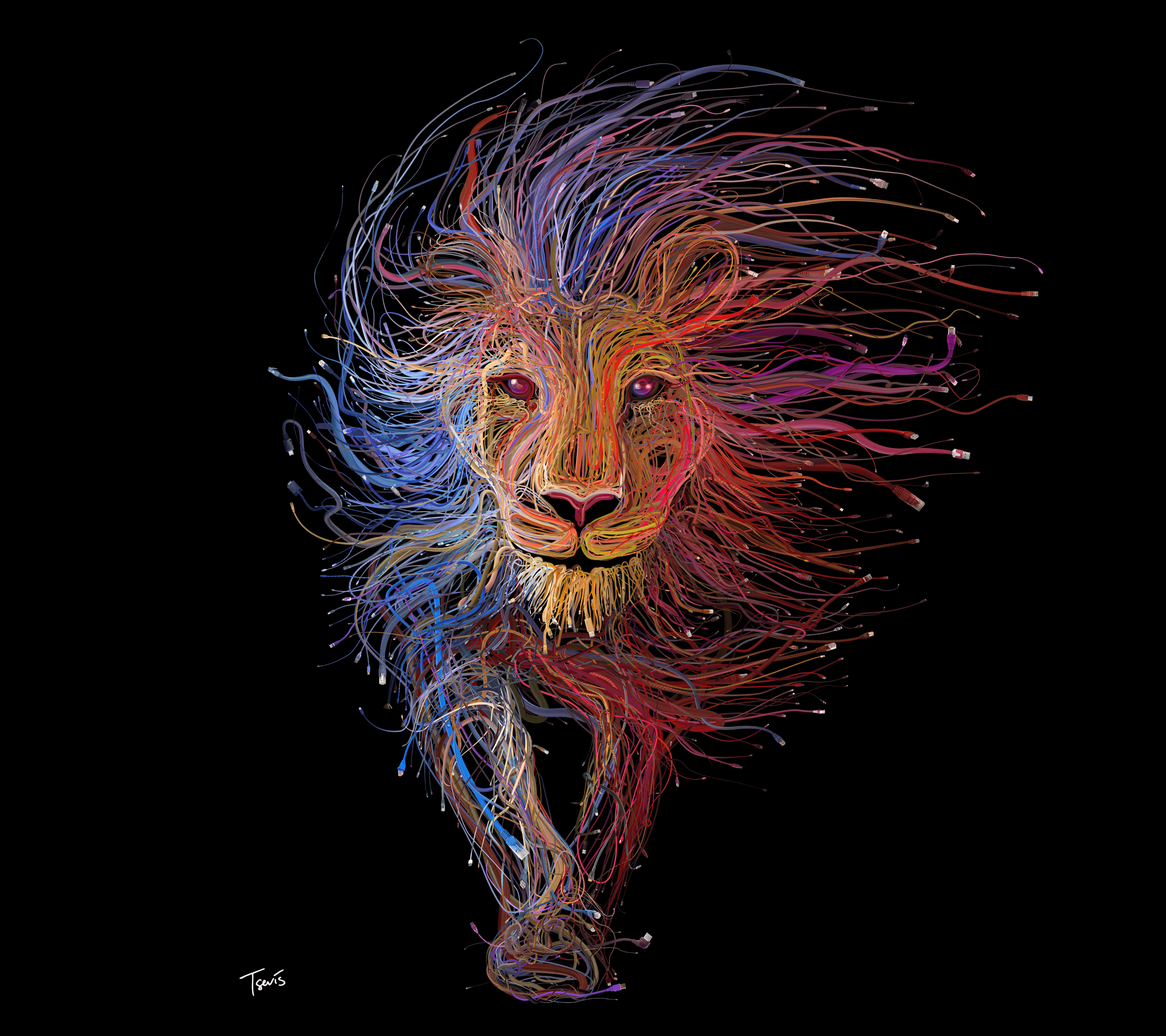 2880x2560 Abstract Lion Wallpaper Free Abstract Lion Background, Desktop