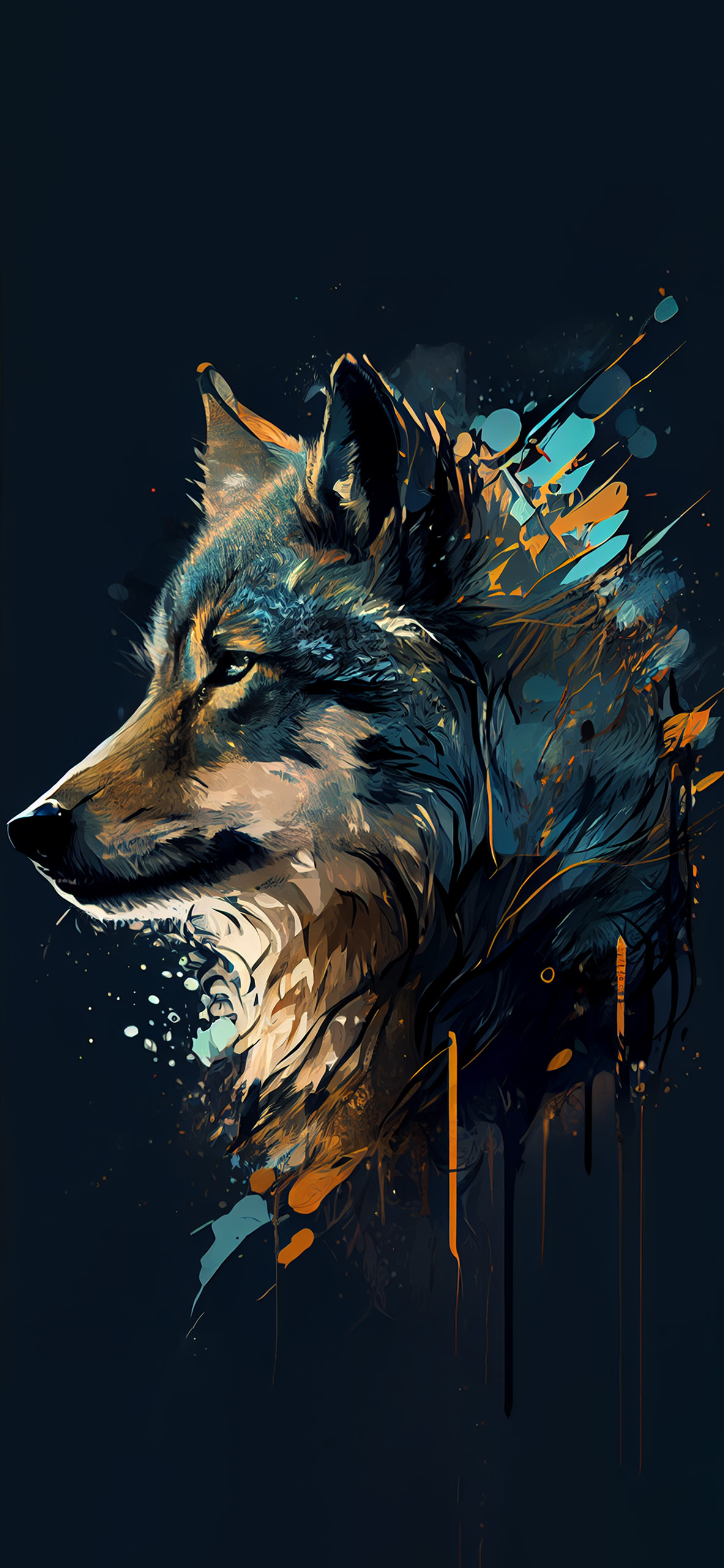 1190x2560 Wolf Dark Art Wallpaper, Phone