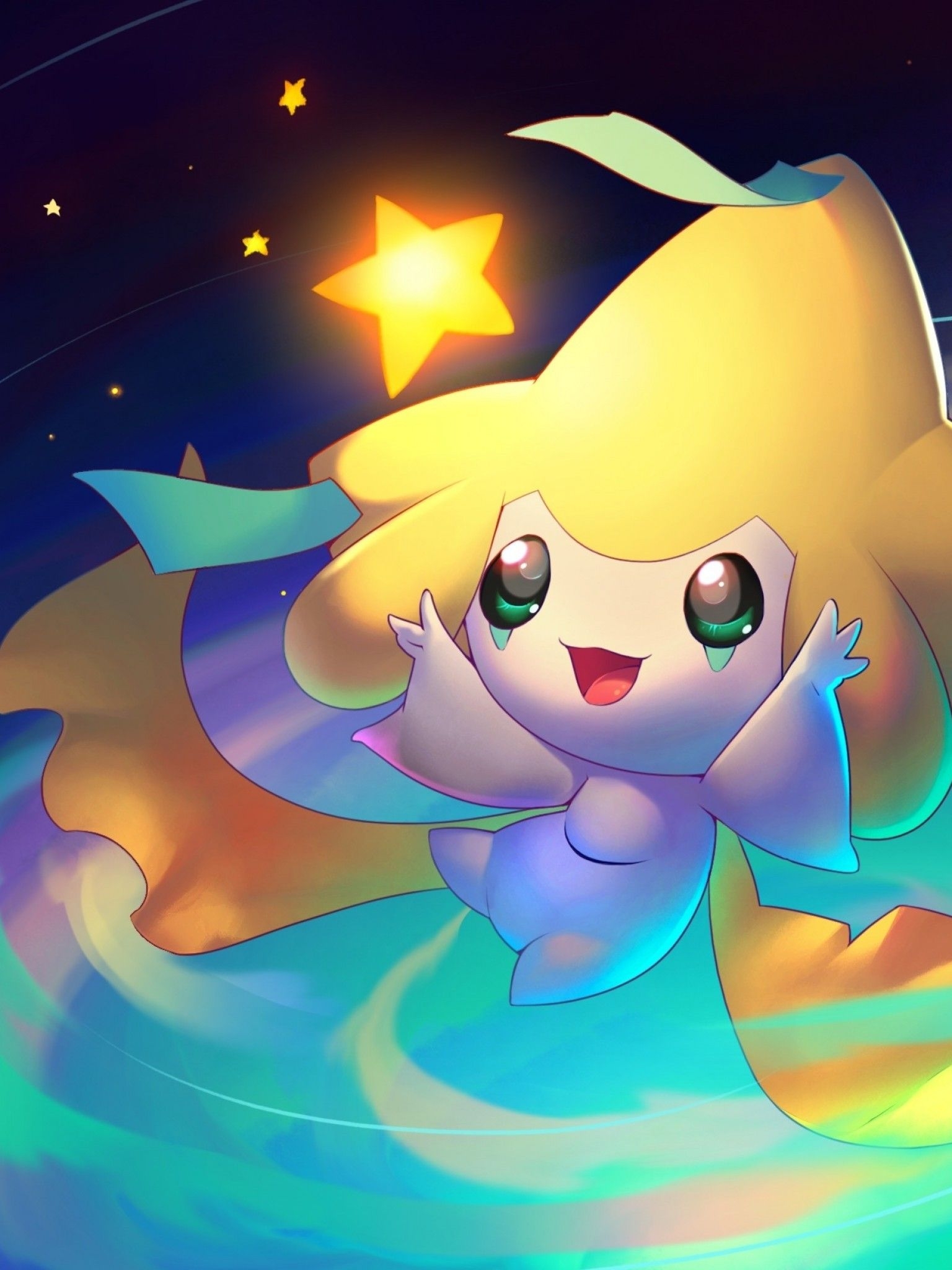 1540x2050 Download  Jirachi, Pokemon, Cute, Artwork Wallpaper for Apple iPad Mini, Apple IPad 4, Phone