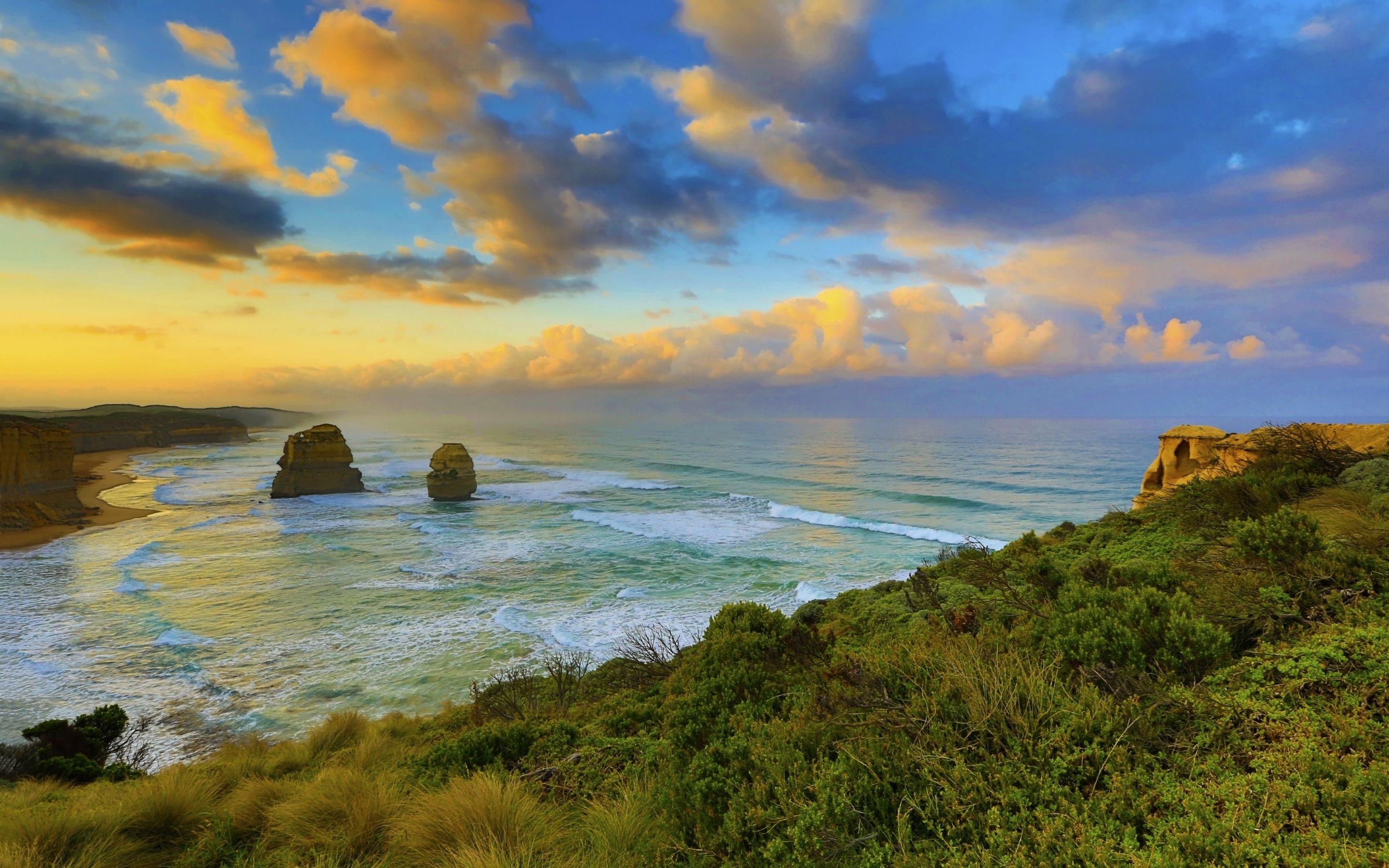 2880x1800 Dawn Cloud Landscape Sea Australia Victoria Great Ocean Road, Desktop