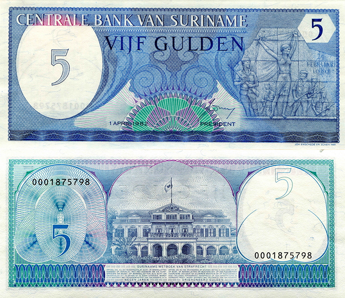 1190x1030 image Banknotes 5 guilders Suriname Money, Desktop