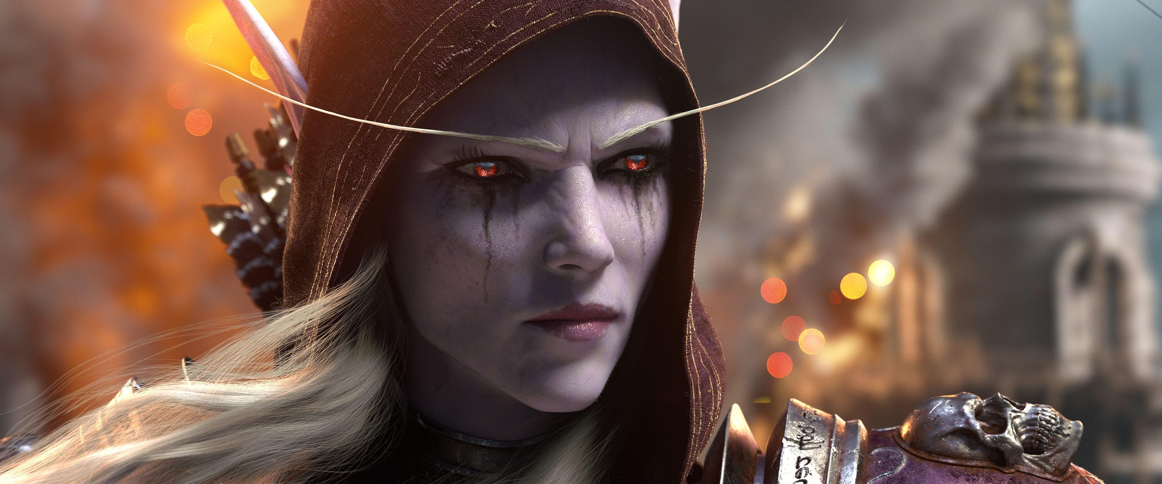 3840x1600 Wallpaper Sylvanas Windrunner, World of Warcraft: Battle for Azeroth, Dual Screen