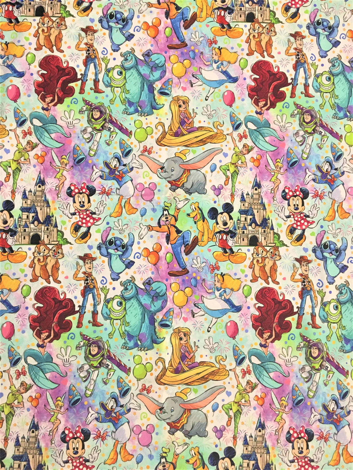 1440x1920 Disney Pattern Wallpaper, Phone