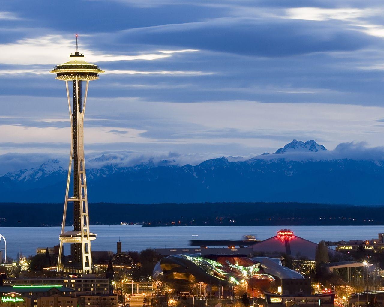 1280x1030 Seattle Skyline Wallpaper, Seattle S Beautiful Nights Seattle, Desktop