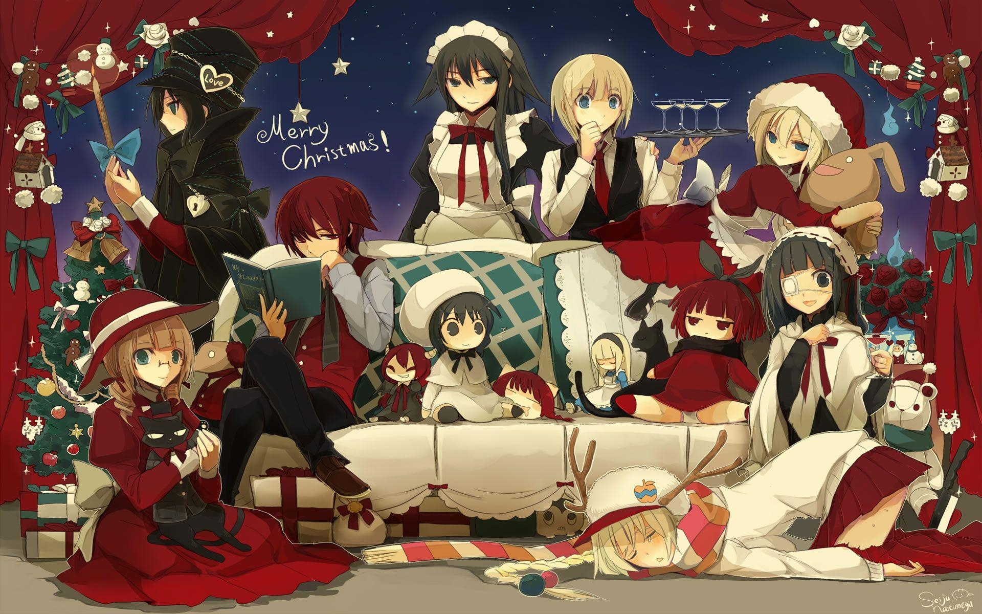 1920x1200 merry christmas wallpaper anime 2017, Desktop