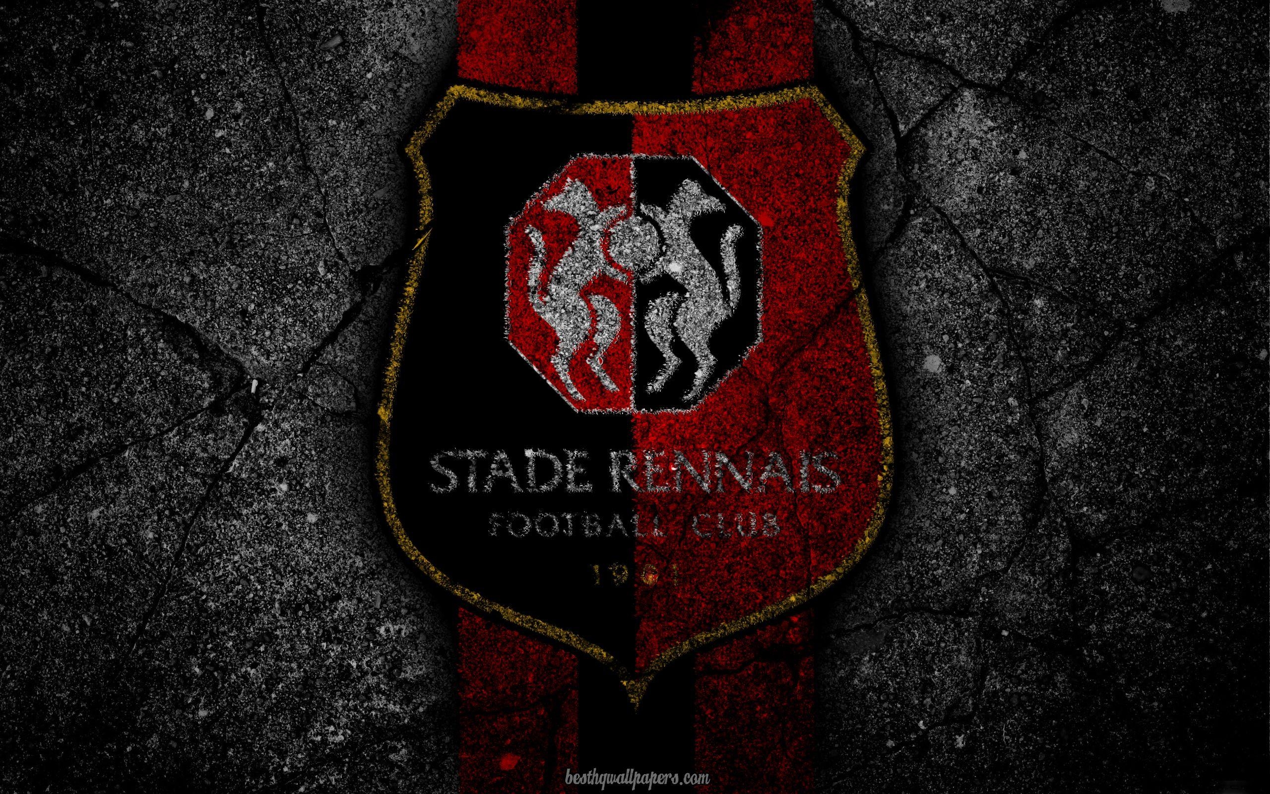 2560x1600 Download wallpaper Rennes, logo, art, Liga soccer, football club, Desktop