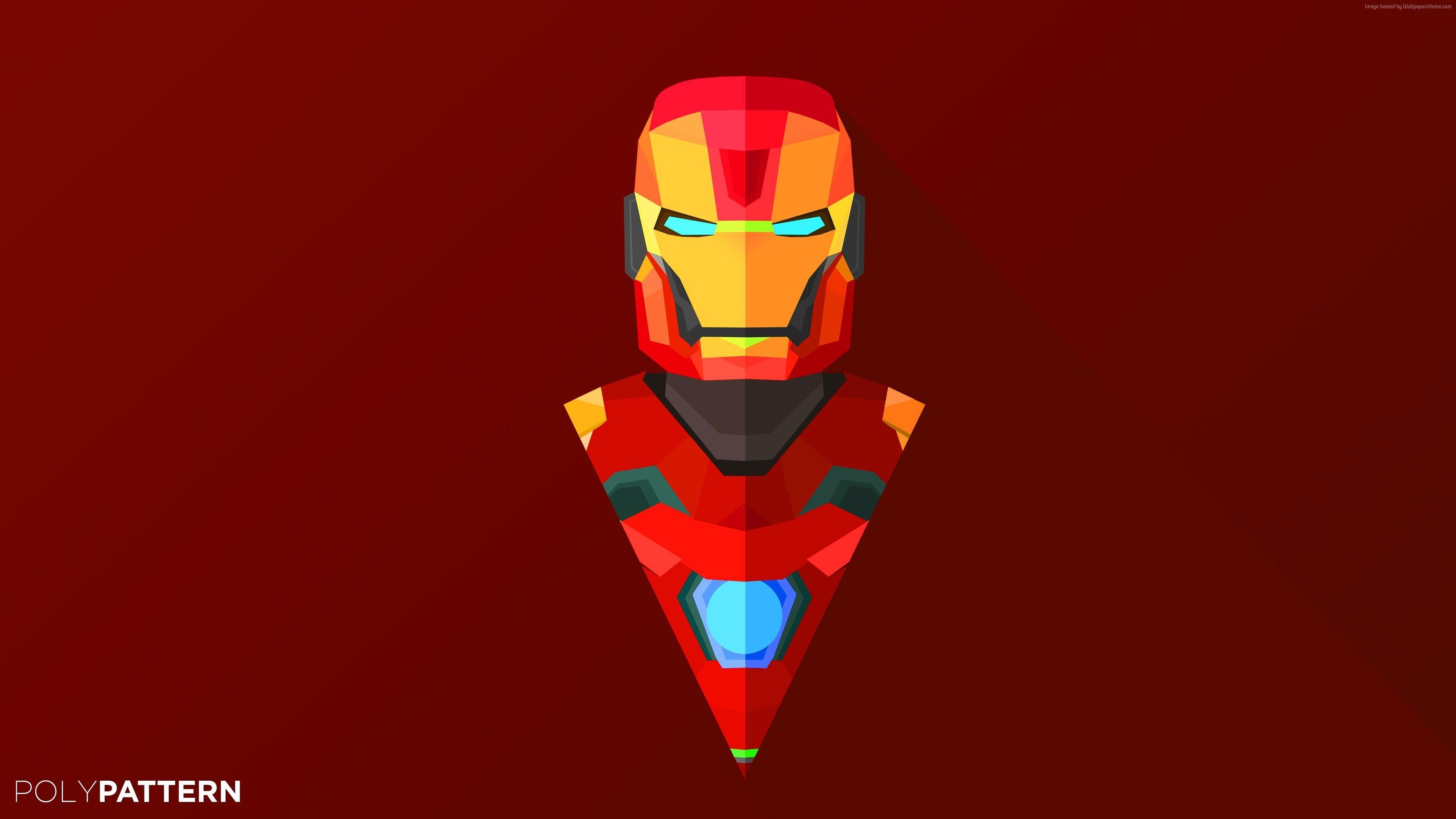 3840x2160 Wallpaper Iron Man, abstract, low poly, minimalism, 4k, 5k, iphone, Desktop