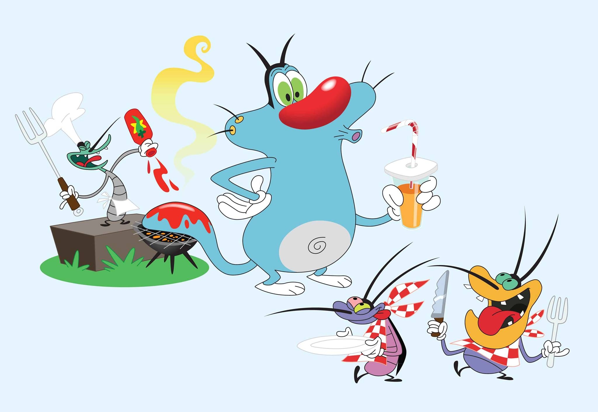 2050x1410 Oggy And The Cockroach. Cartoon.COM, Desktop