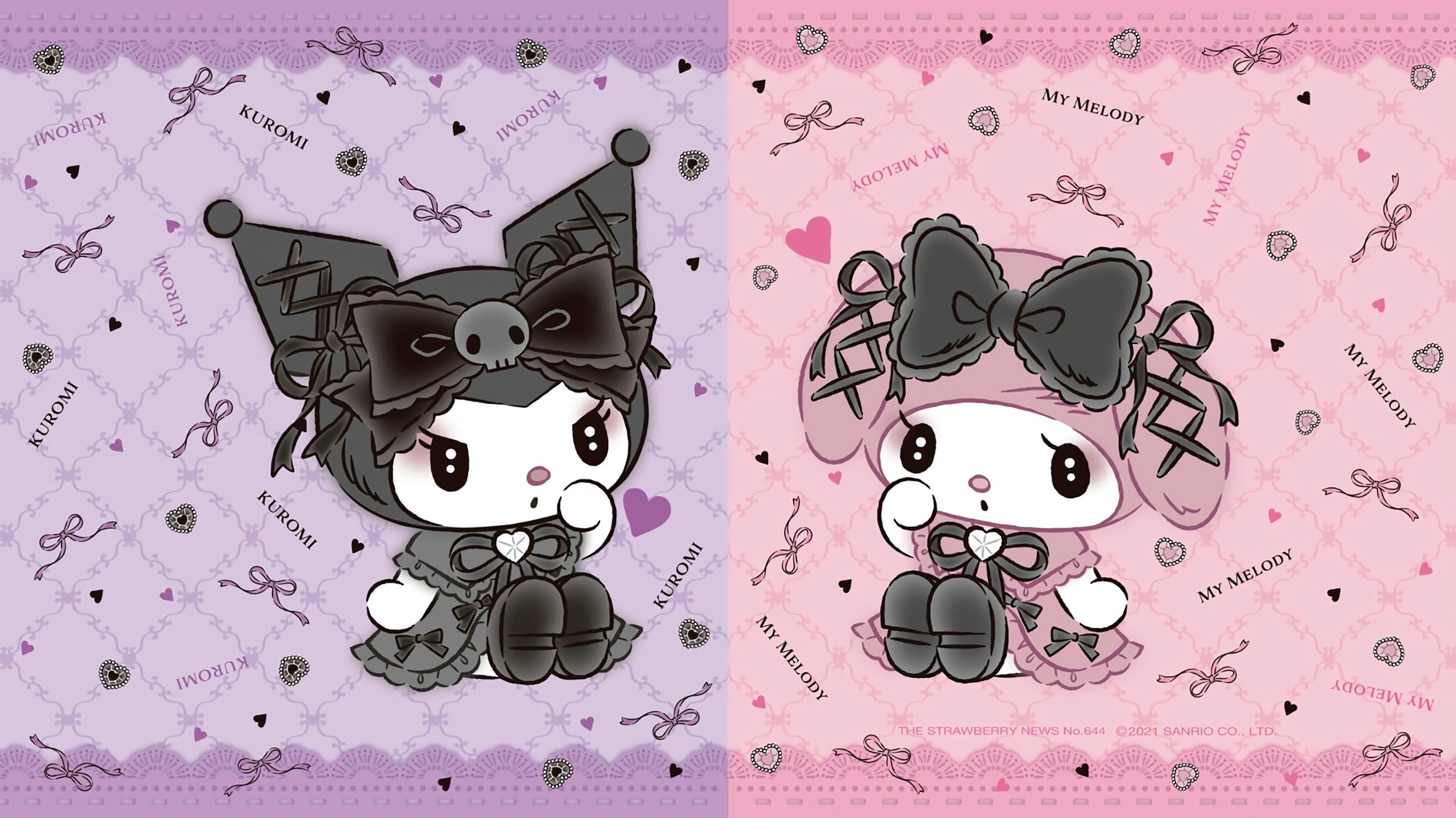 2500x1410 Cute Kuromi & My Melody Gothic Lolita Wallpaper For Desktop & Mobile, Desktop