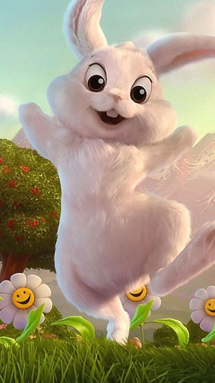 750x1340 Cute Bunny Cartoon Wallpaper iPhone HD For Android, Phone