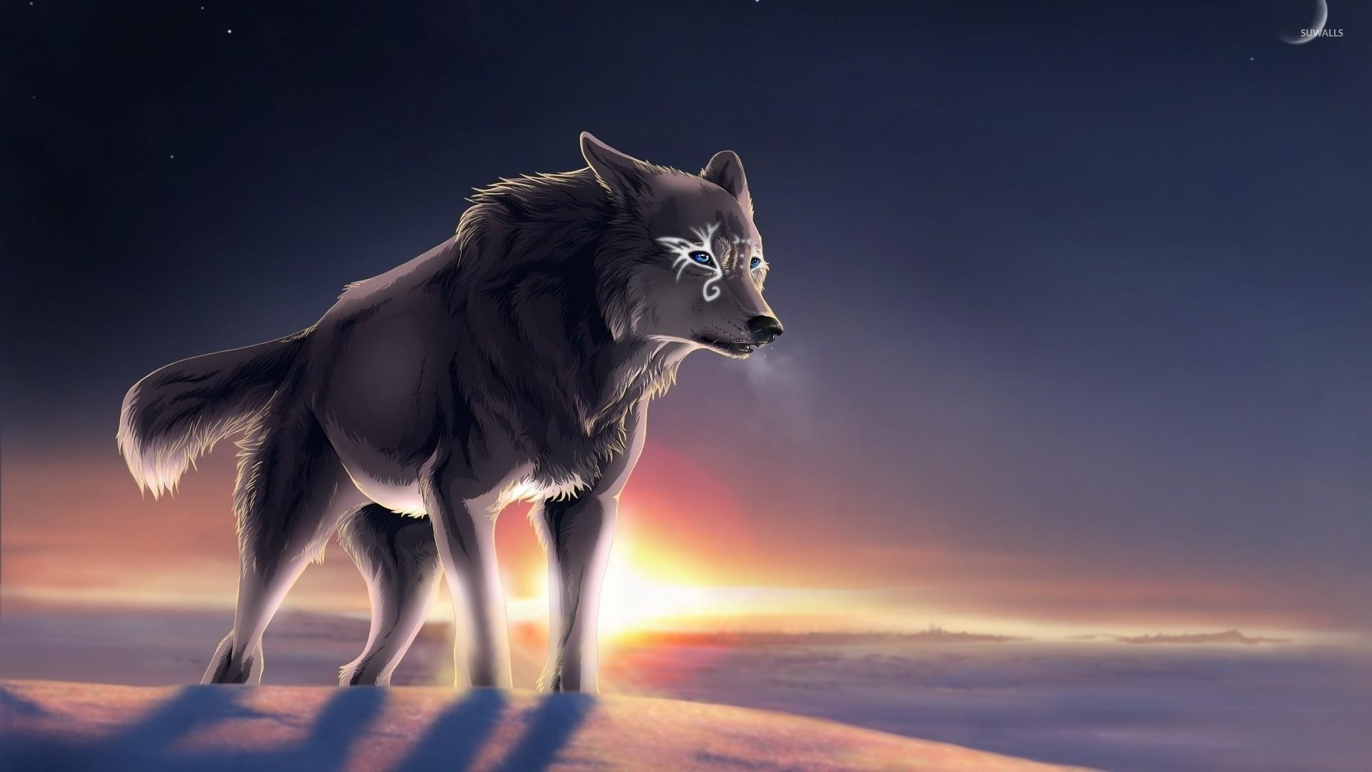 1920x1080 Magical wolf at sunset wallpaper wallpaper, Desktop