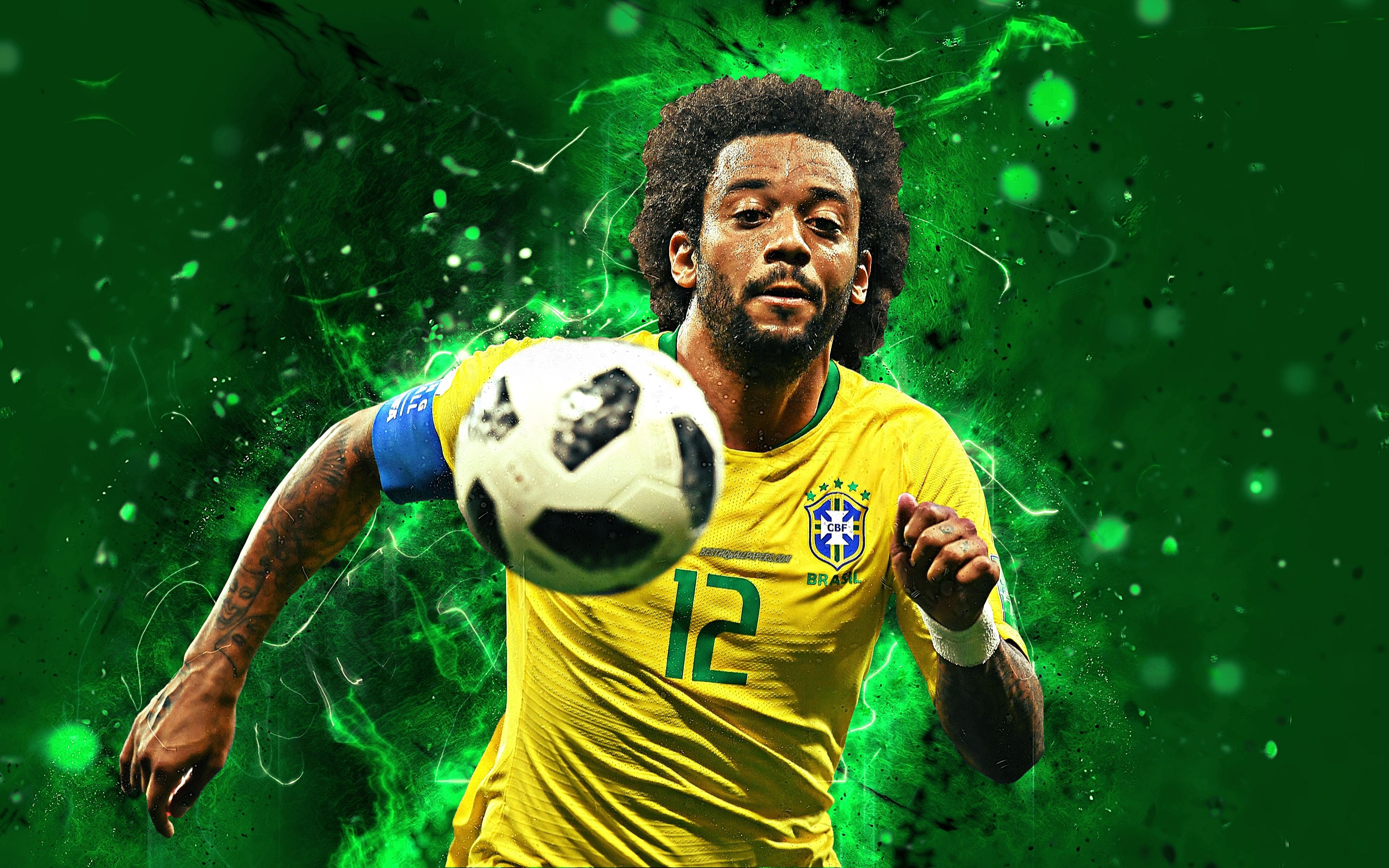 3840x2400 Download wallpaper 4k, Marcelo, abstract art, Brazil National Team, Desktop