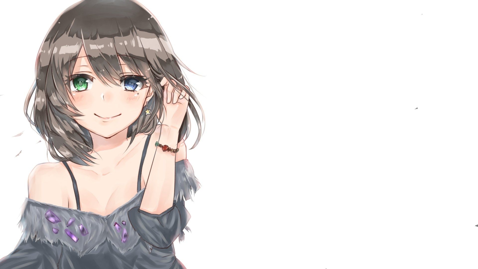 1920x1080 Anime iDOLM Cinderella Girls Short Hair Brown Hair Kaede, Desktop