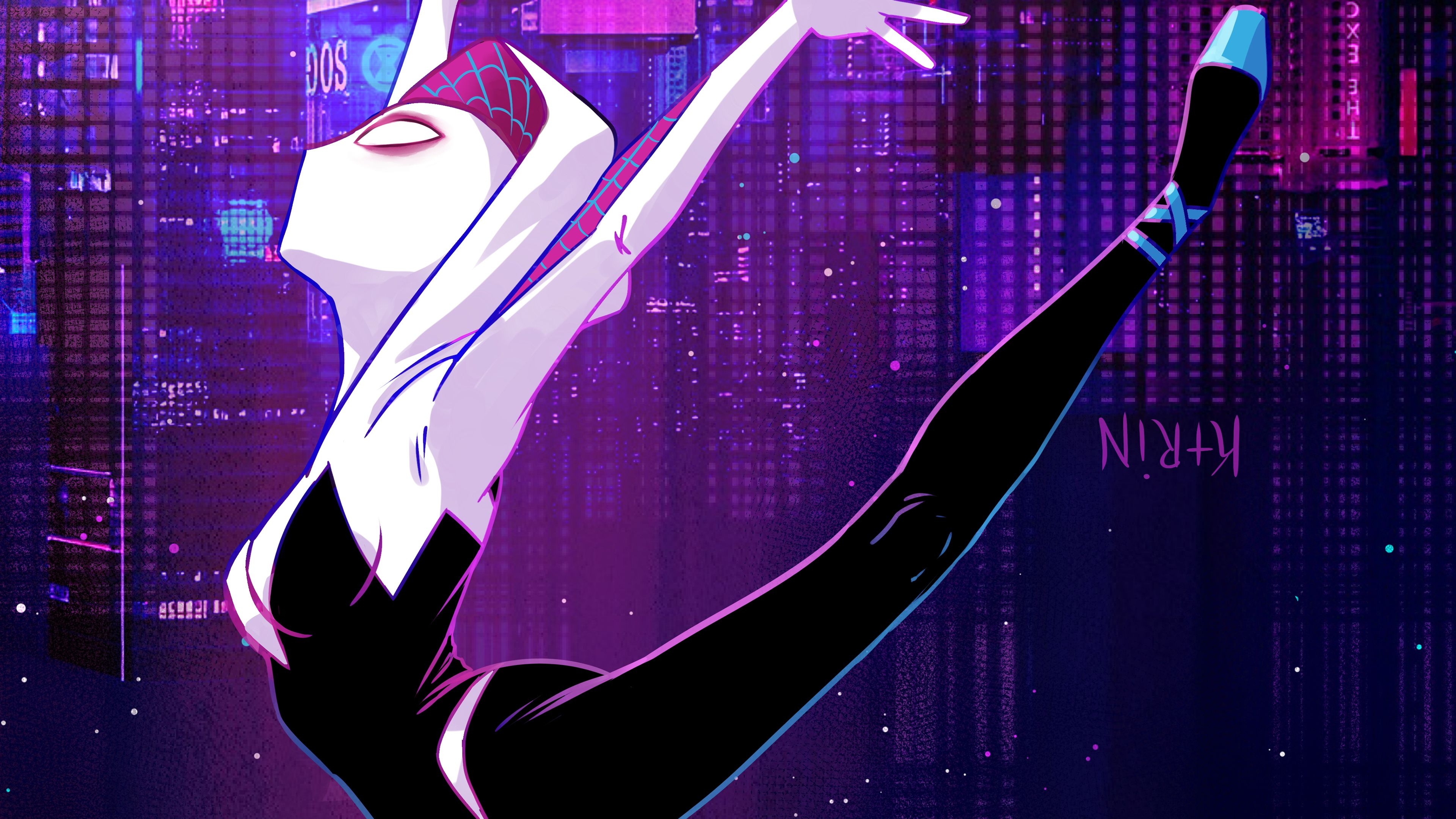 3840x2160 Spider Gwen 4k Art HD Wallpaper, Desktop