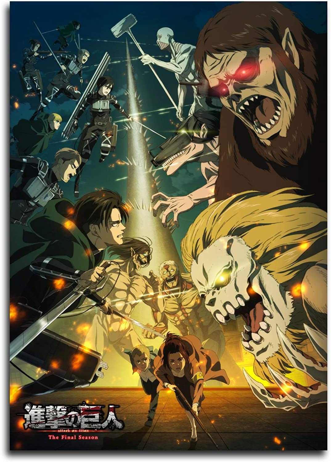 1080x1500 Anime Attack on Titan Final Season 4 Poster Canvas Wall Art Posters for Fans Holiday Gifts Home Decor SANTA RONA(20 x 30inch, Framed): Posters & Prints, Phone