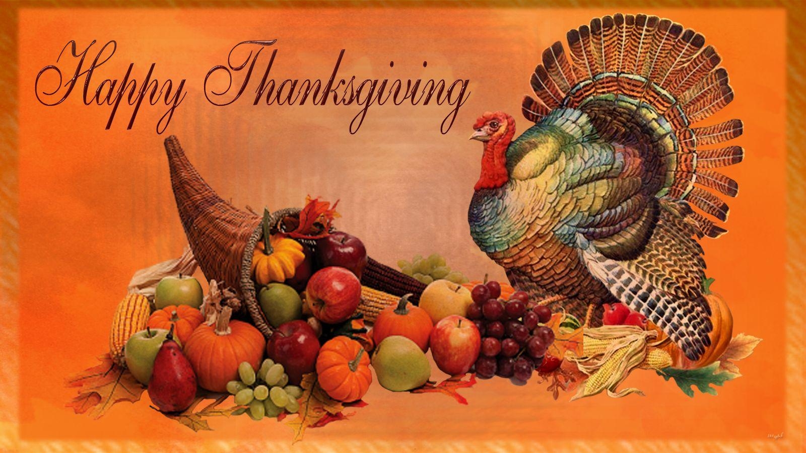 1600x900 Happy Thanksgiving Day Pumpkin Turkey Feast HD Wallpaper, Desktop