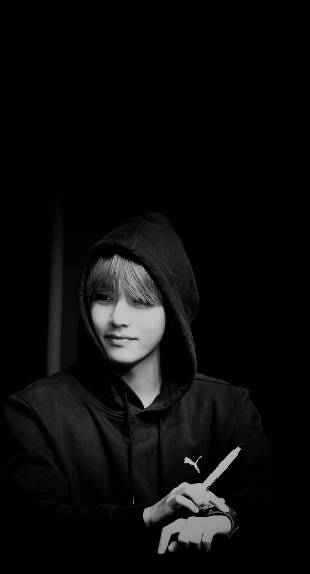 1040x1920 Download Hooded Kim Taehyung Bts Black Aesthetic Wallpaper, Phone