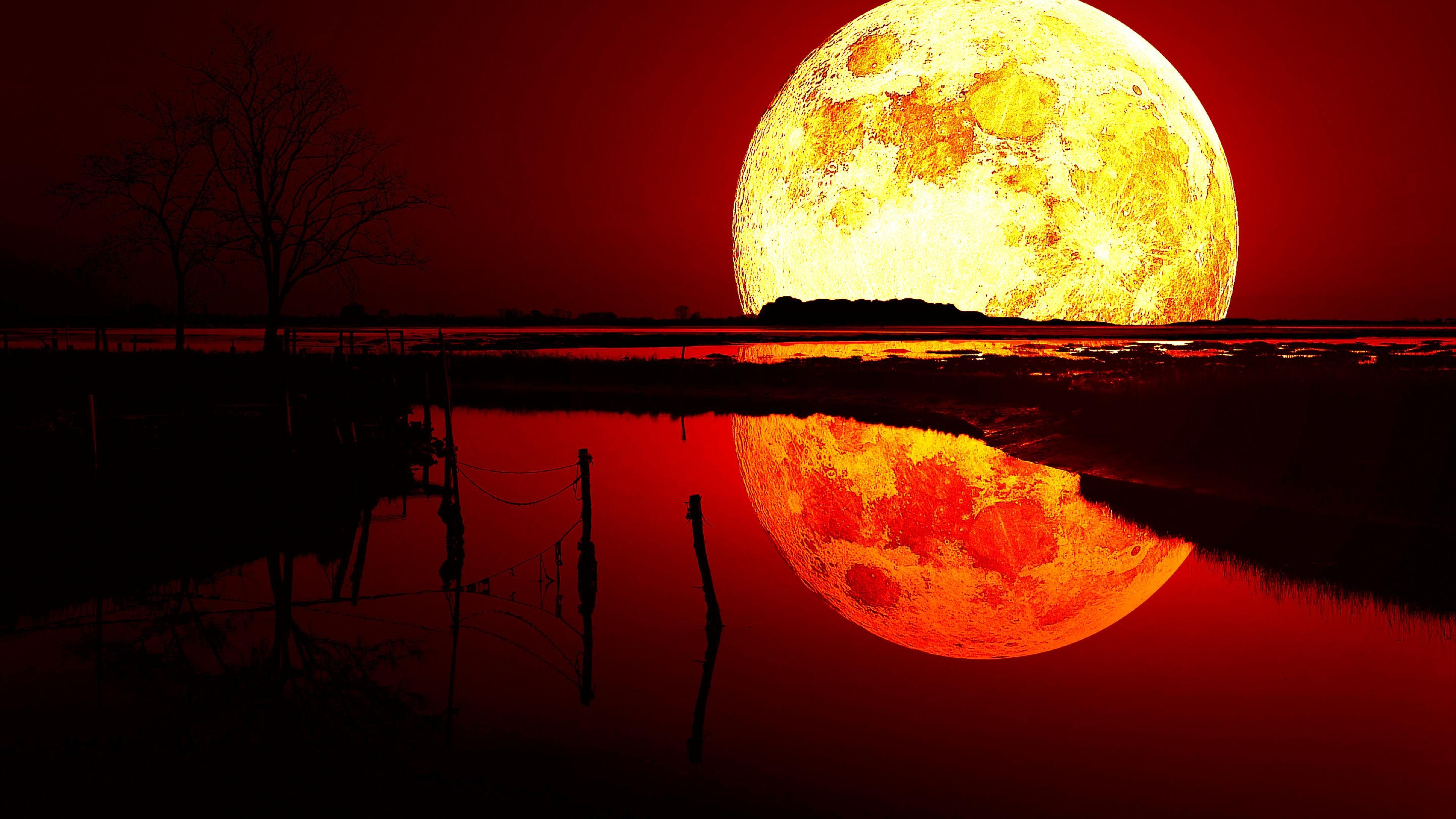 3840x2160 Blood Moon 4K Wallpaper, HD Nature 4K Wallpaper, Image, Desktop