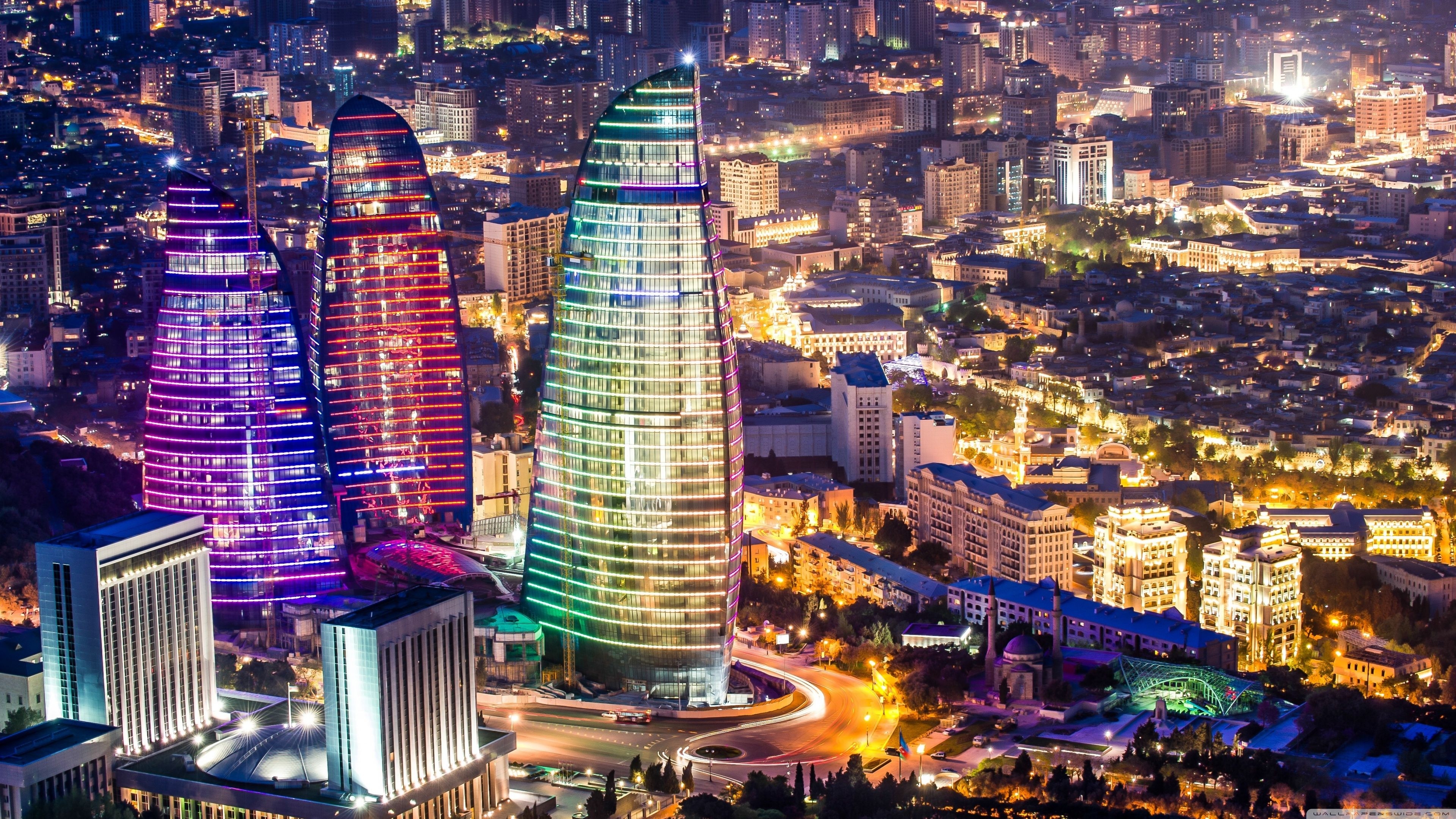 3840x2160 Flame Towers, Baku, Azerbaijan ❤ 4K HD Desktop Wallpaper, Desktop