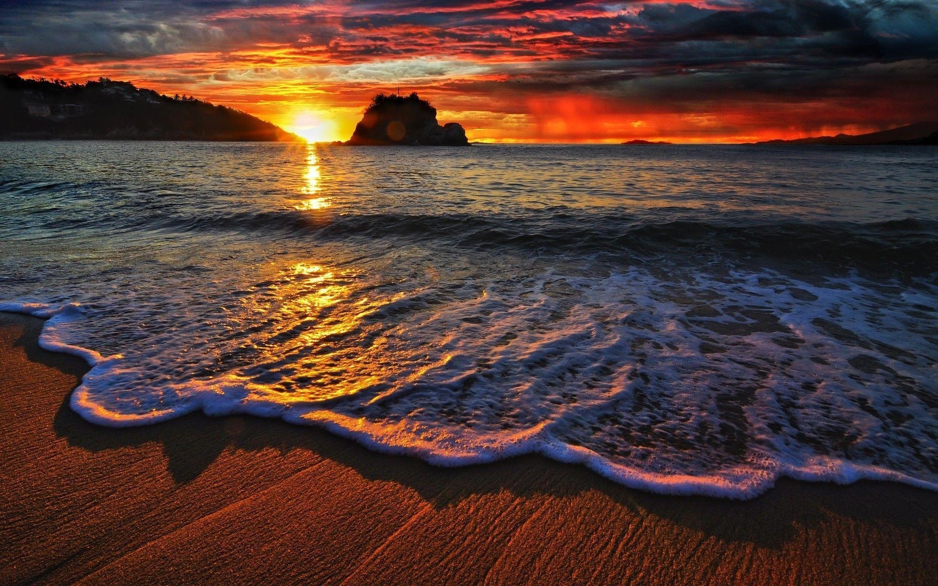 1920x1200 Sunset Beach Wallpaper High Quality, Desktop