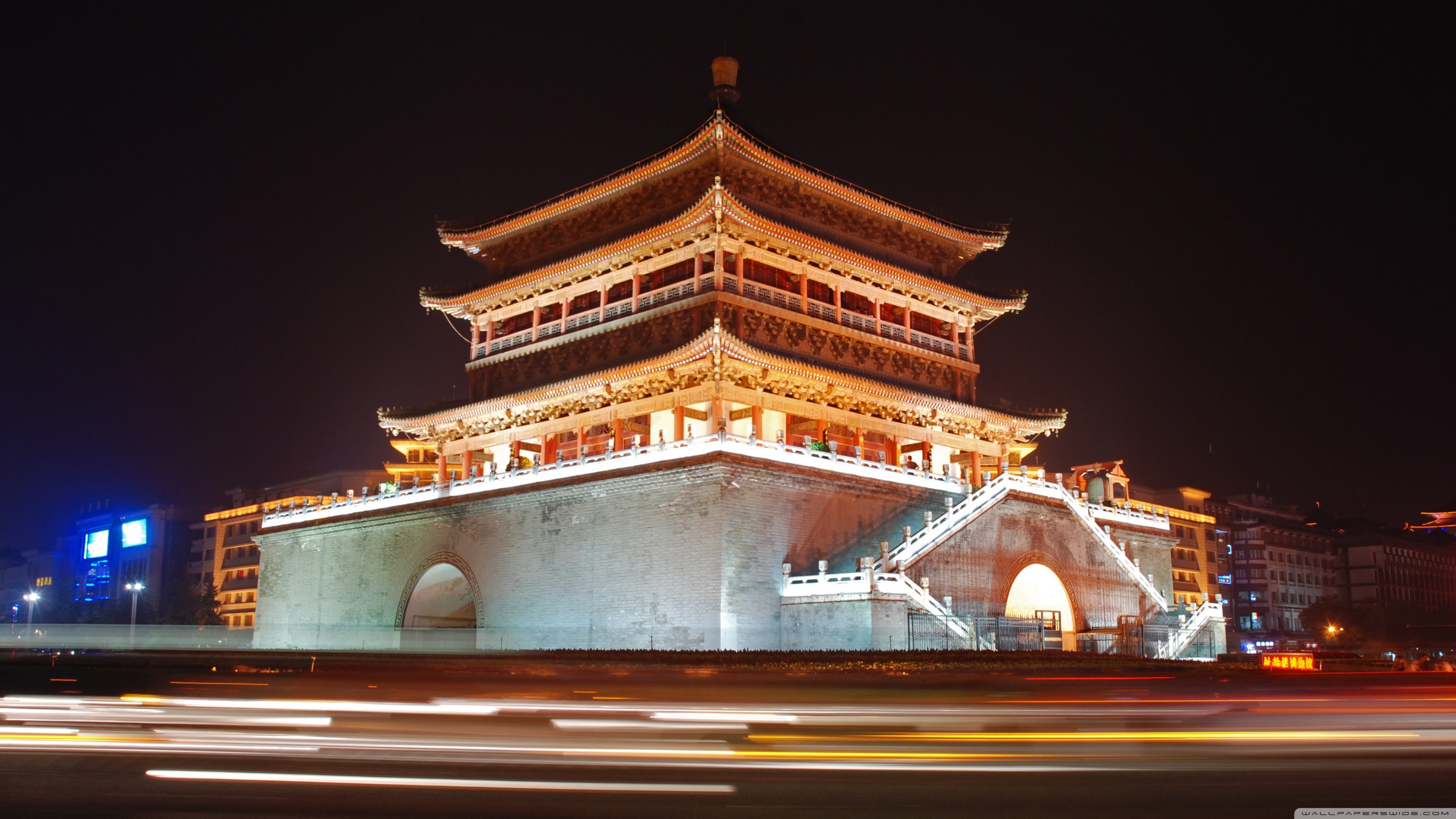 3560x2000 Bell Tower Of Xian, China ❤ 4K HD Desktop Wallpaper for 4K Ultra HD, Desktop