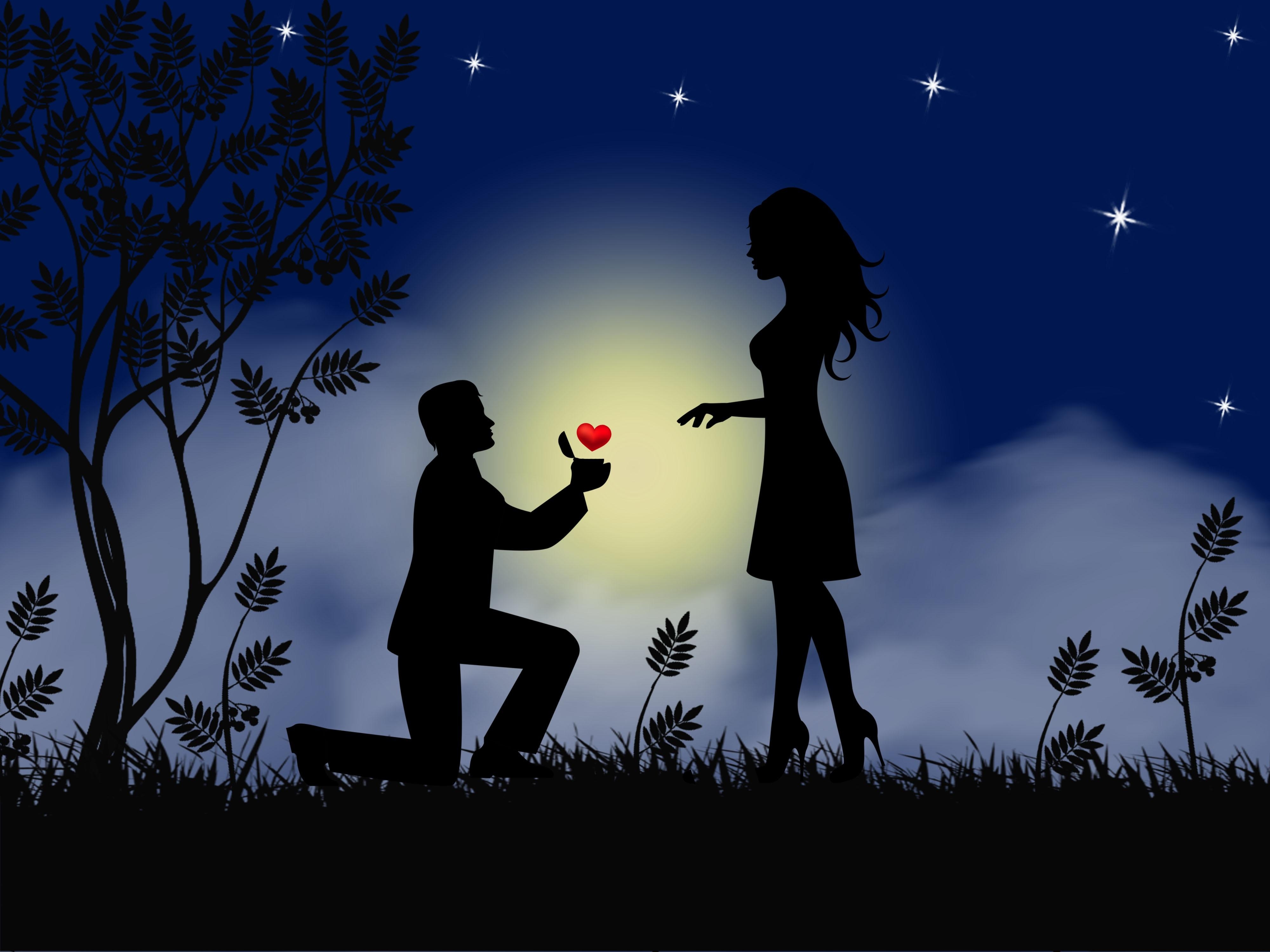 4000x3000 Love, People, Silhouette, Romantic, Couple, Man, Artistic, Desktop