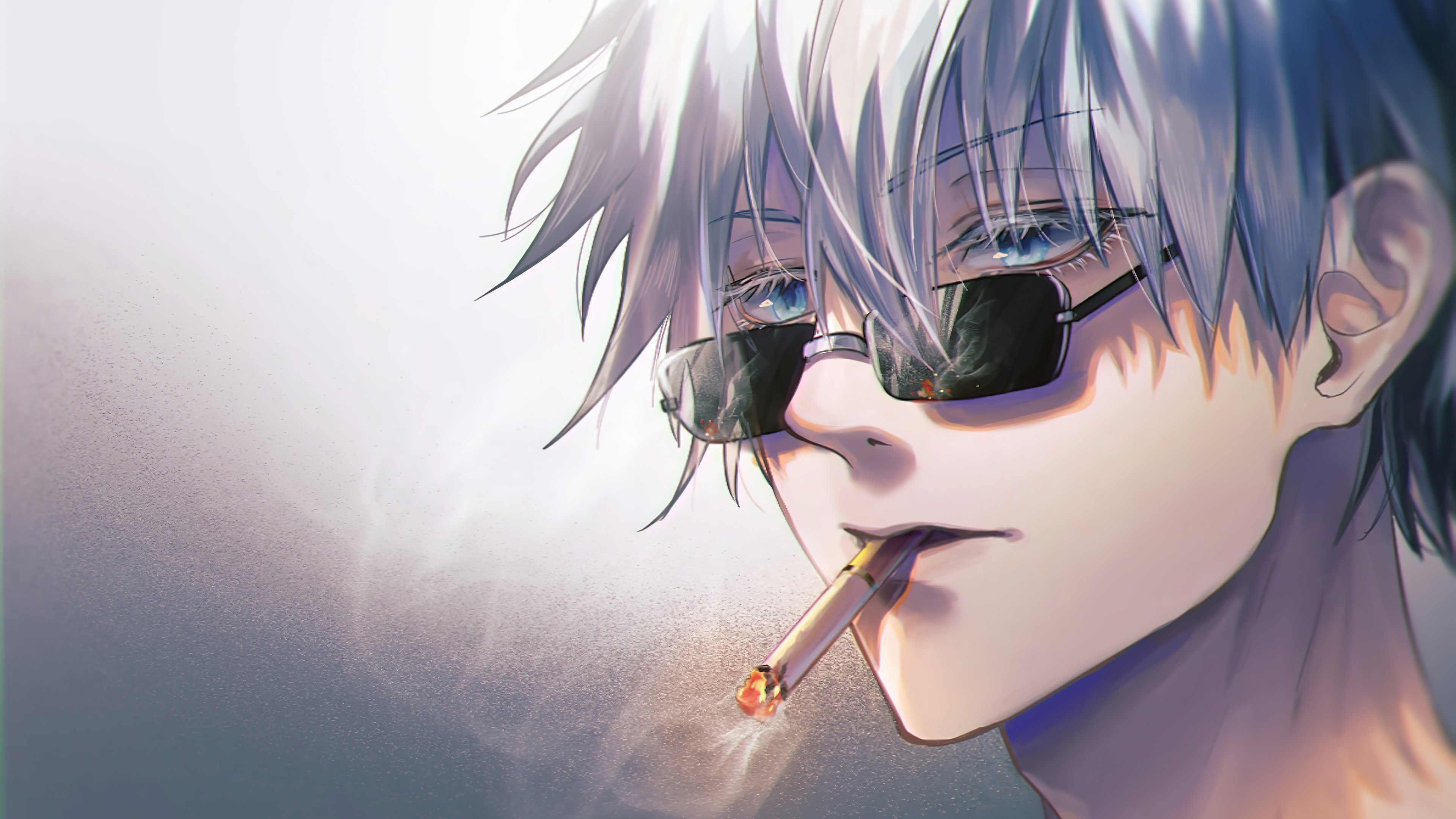 3840x2160 Free download Jujutsu Kaisen Satoru Gojo Smoking Sunglasses HD 4K Wallpaper 82557 [] for your Desktop, Mobile & Tablet. Explore Gojo PFP Wallpaper, Desktop