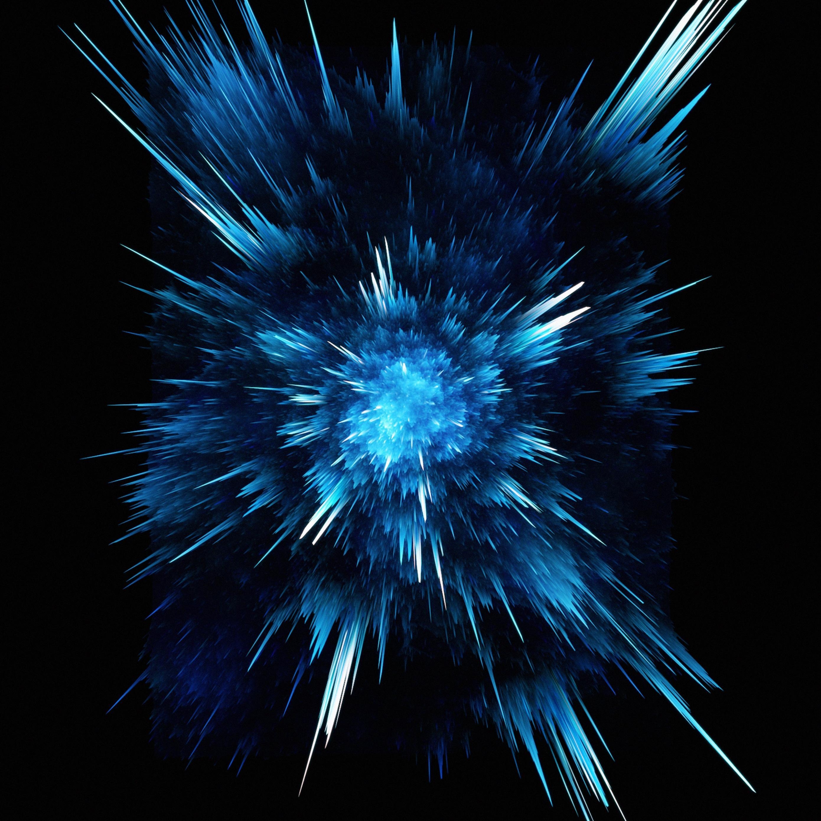 2780x2780 Download wallpaper  abstraction, blue, lines, explosion, Phone