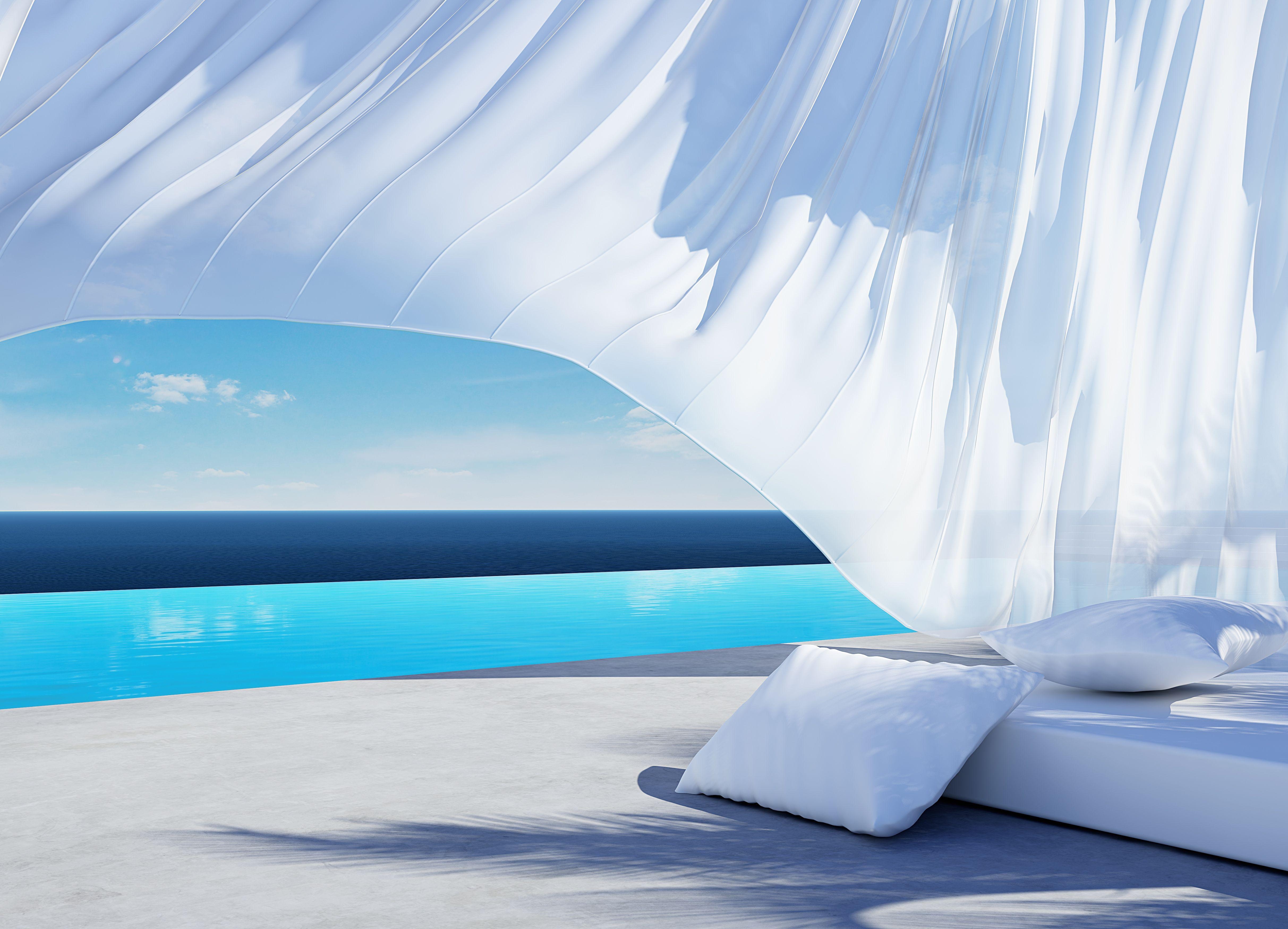 4850x3500 luxury, resort, swimming pool, white curtain, beautiful, HD wallpaper, Desktop