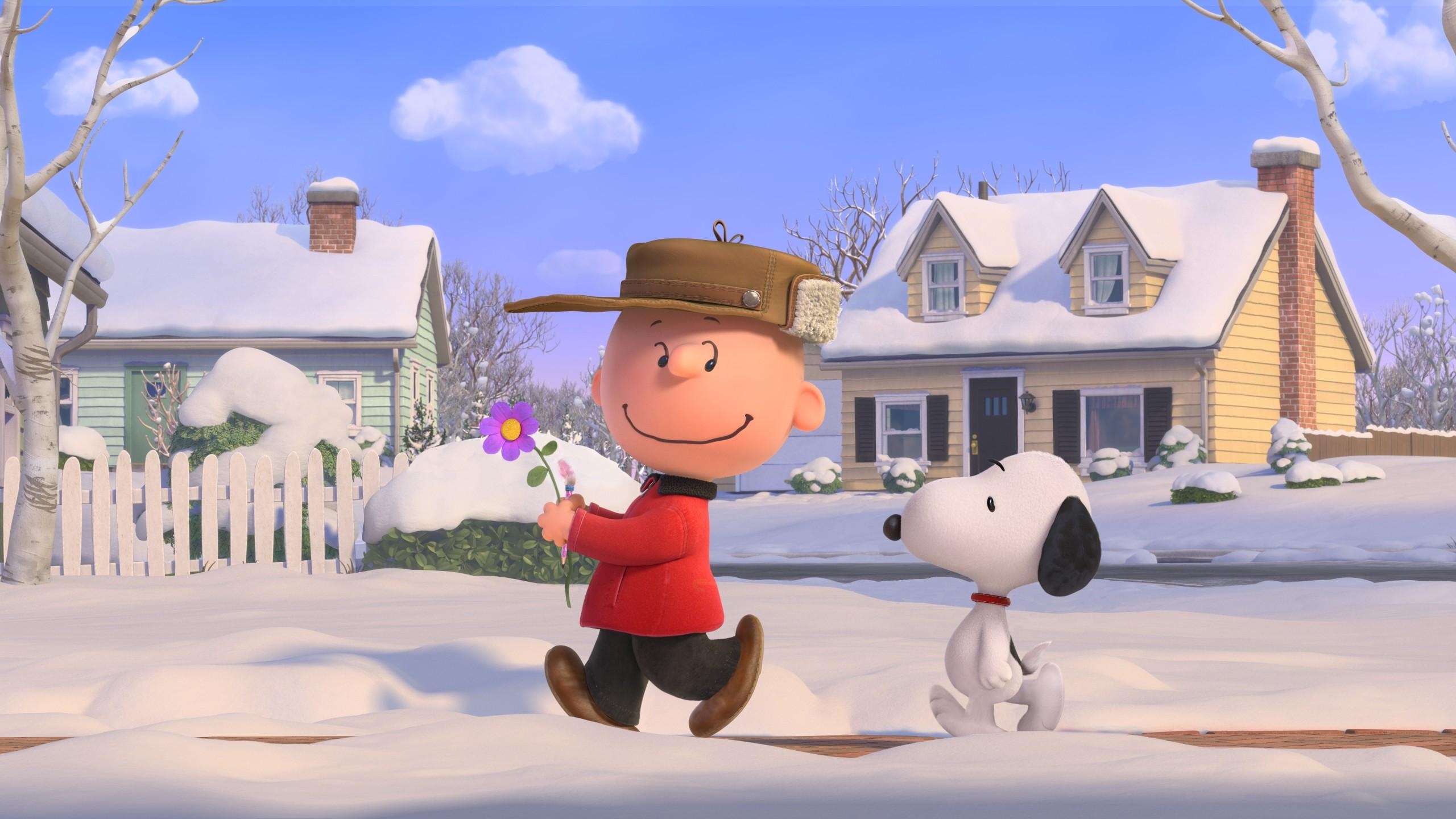 2560x1440 Wallpaper The Peanuts Movie, Snoopy, Charlie Brown, winter, Desktop