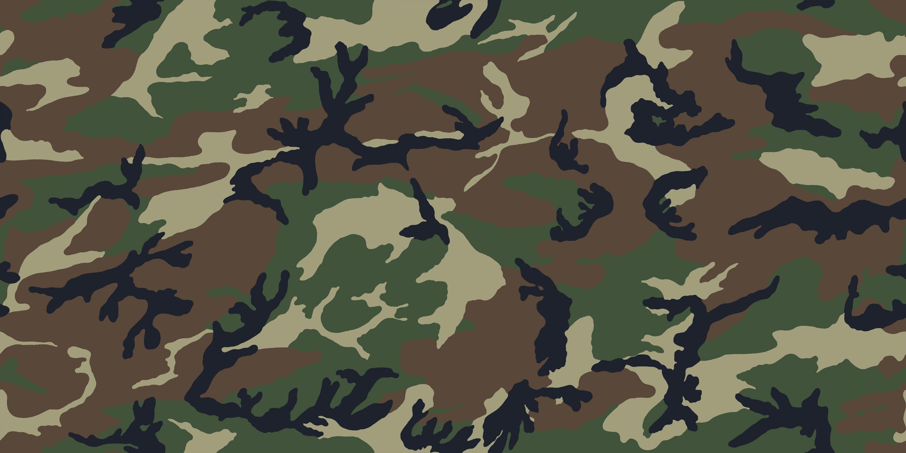 3000x1500 Woodland Camo Background, Dual Screen