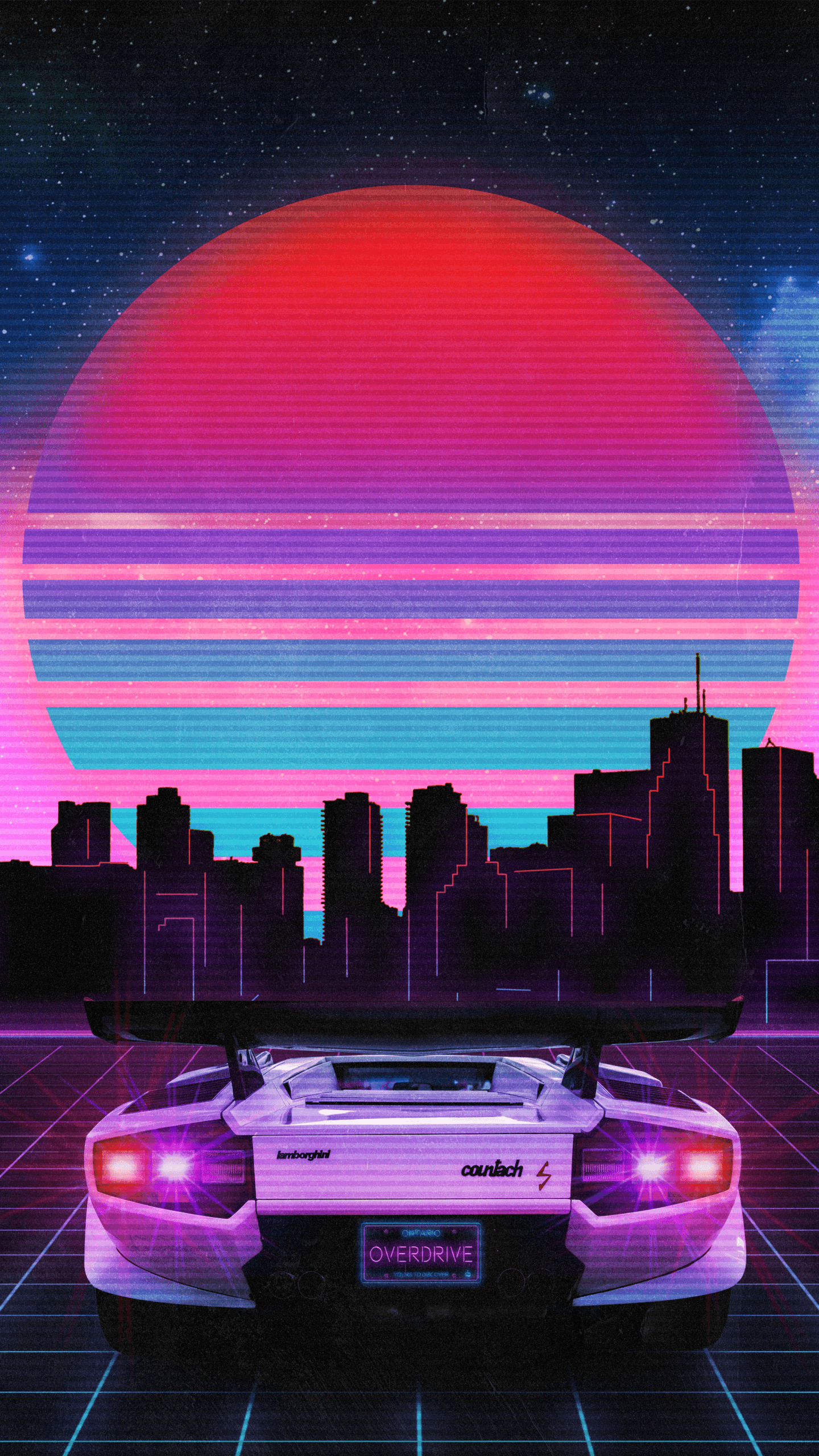 1440x2560 Retro Wave Phone Wallpaper, Phone