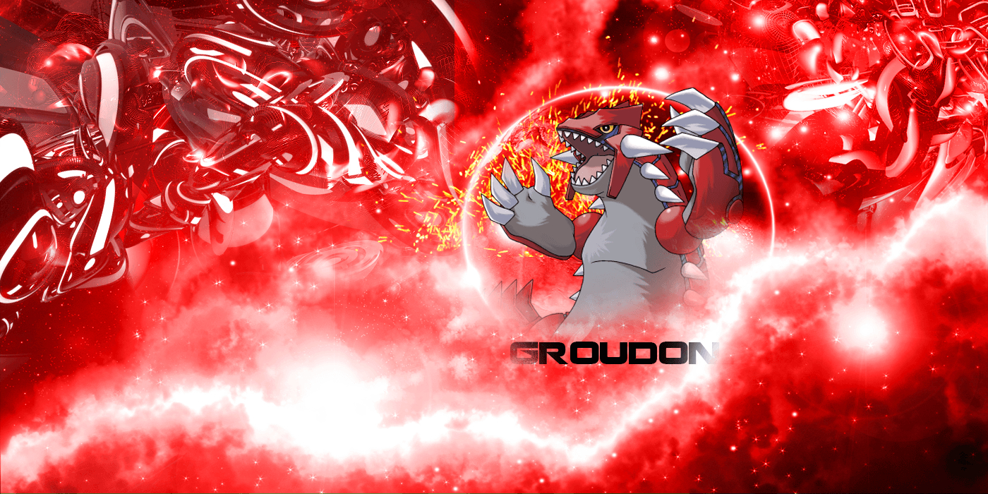 1400x700 HD Groudon Desktop Wallpaper, Dual Screen